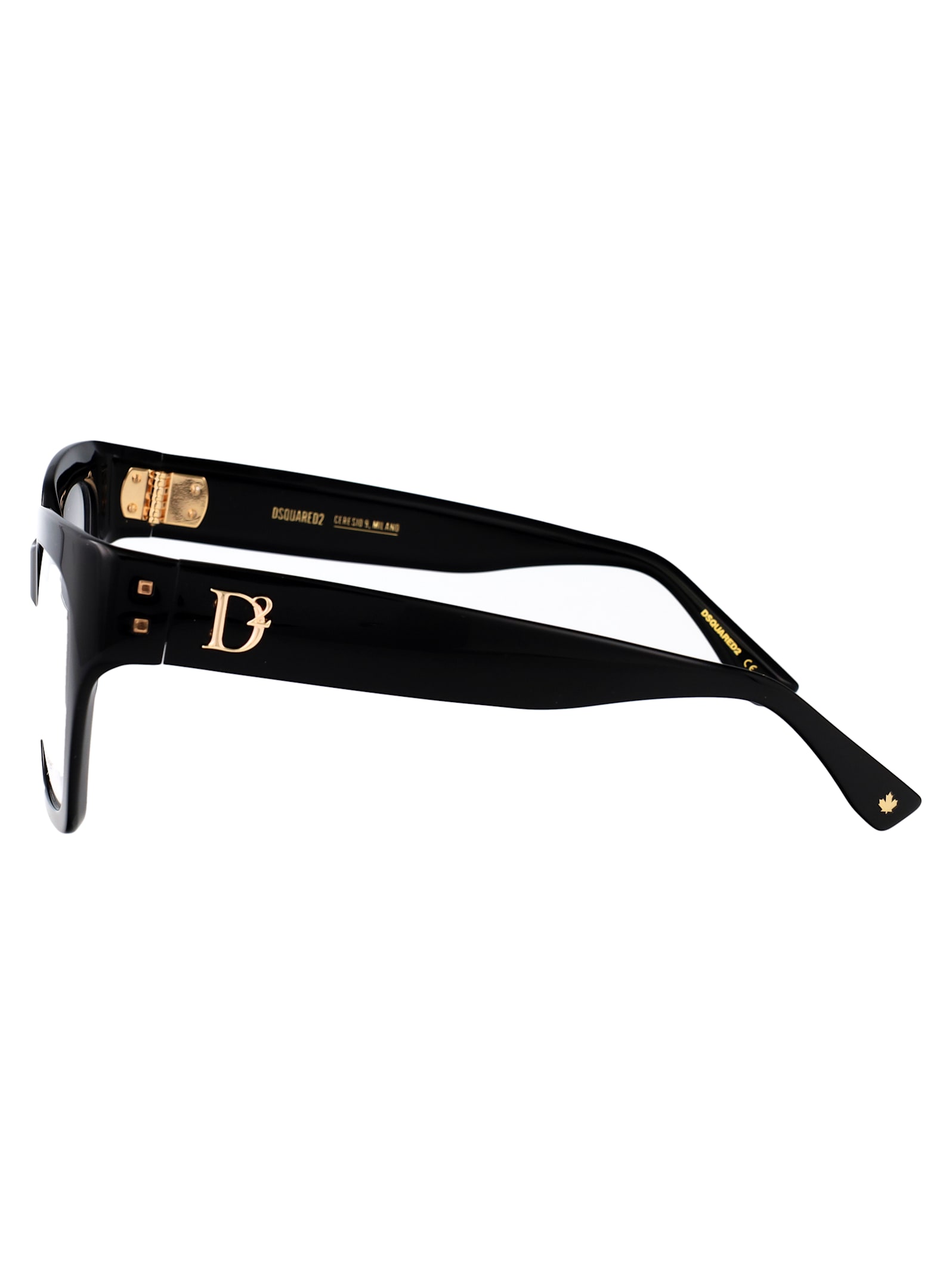 Dsquared2 Black Acetate Glasses In Black