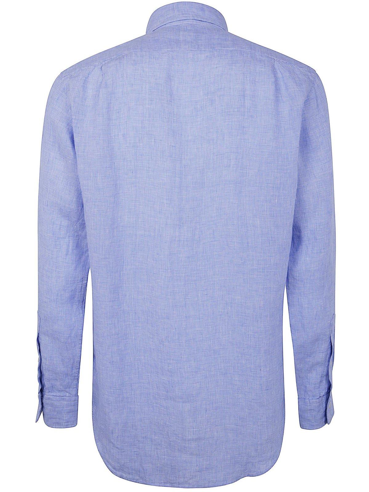 Ralph Lauren Polo Pony Embroidered Buttoned Shirt In Blue