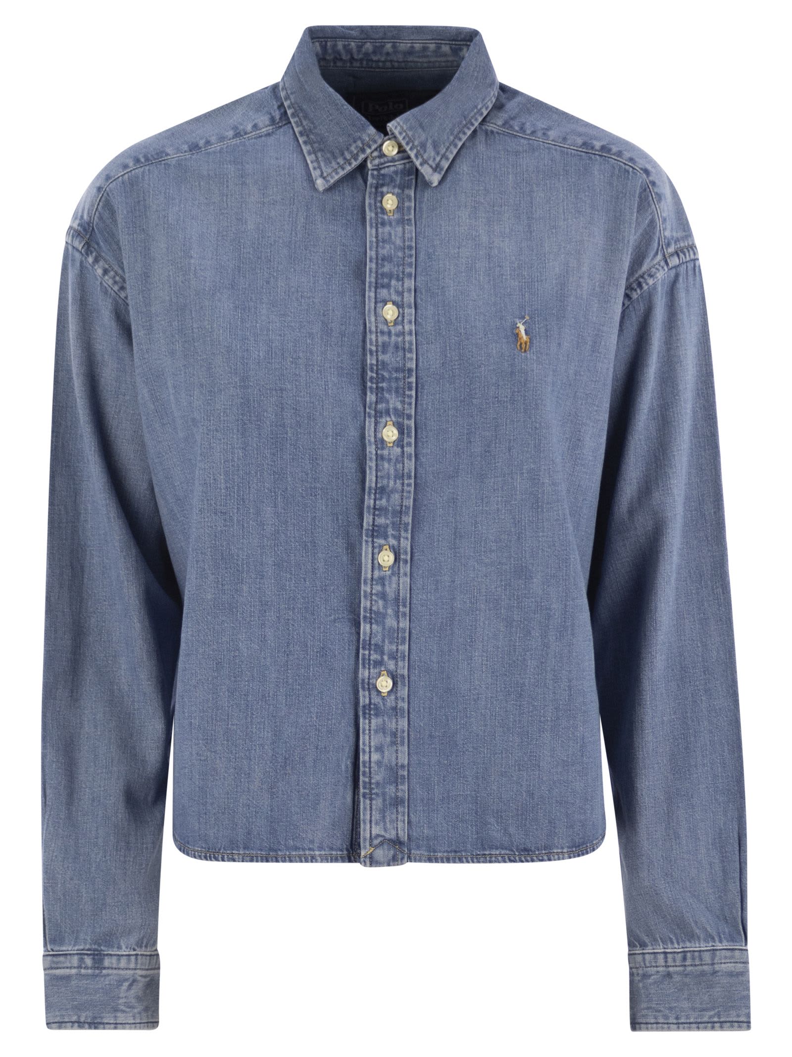 Short Square Denim Shirt