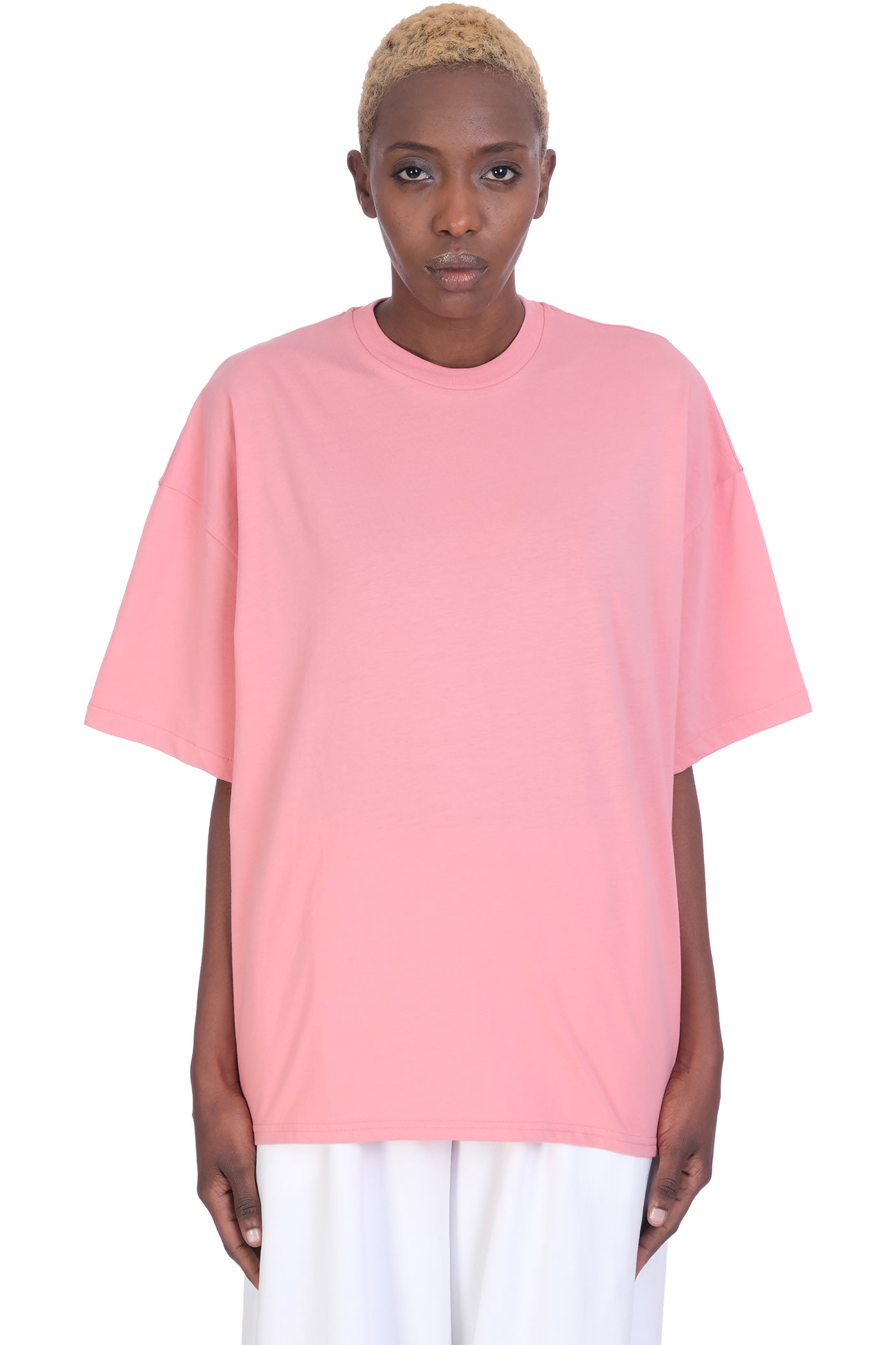 Alexandre Vauthier T-shirt In Rose-pink Cotton