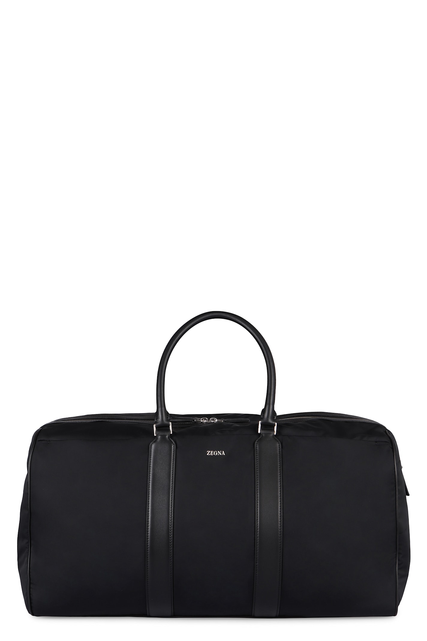 Zegna Leather-trimmed Nylon Holdall In Black