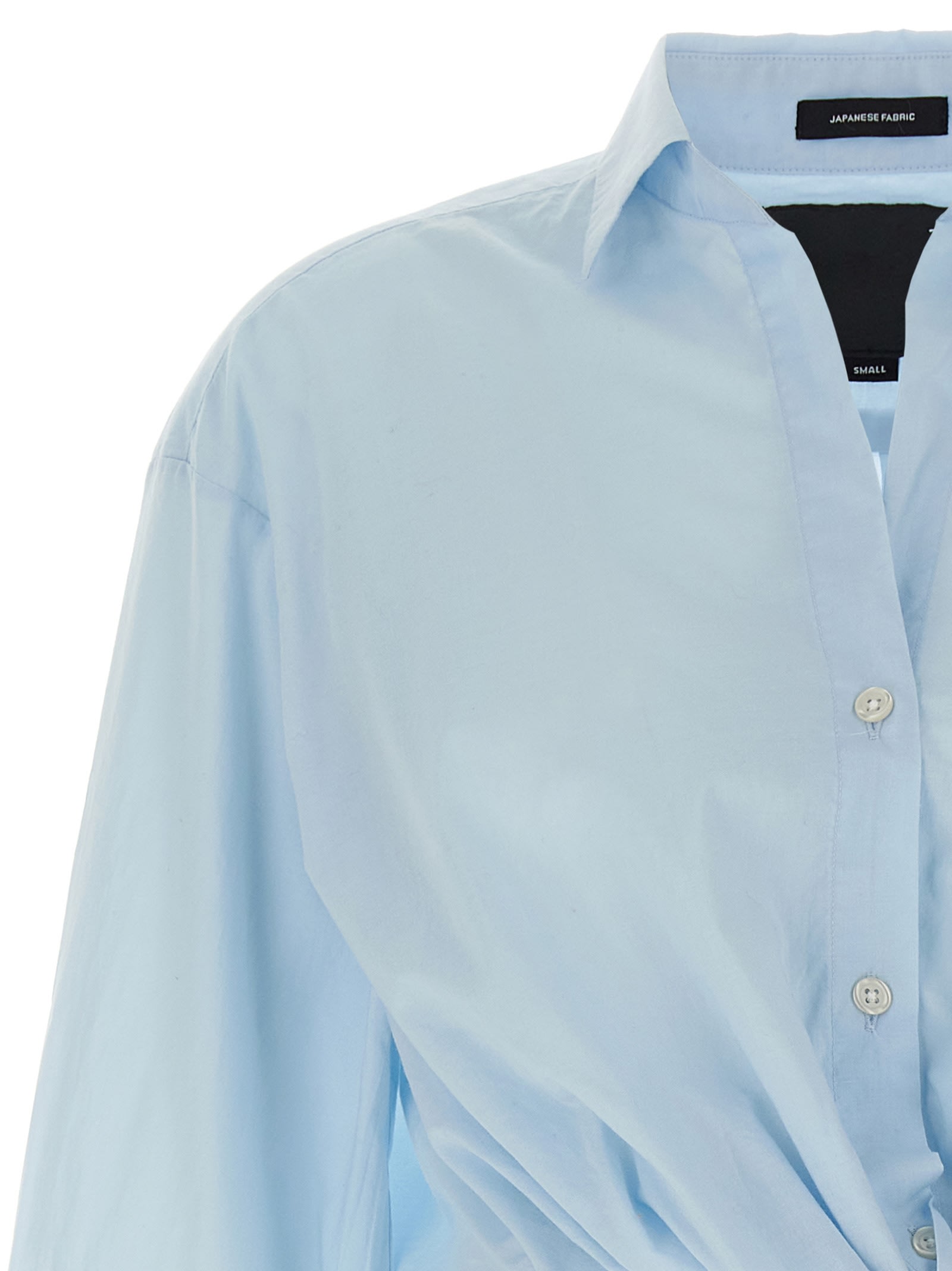 R13 Twisted Front Shirt In Light Blue