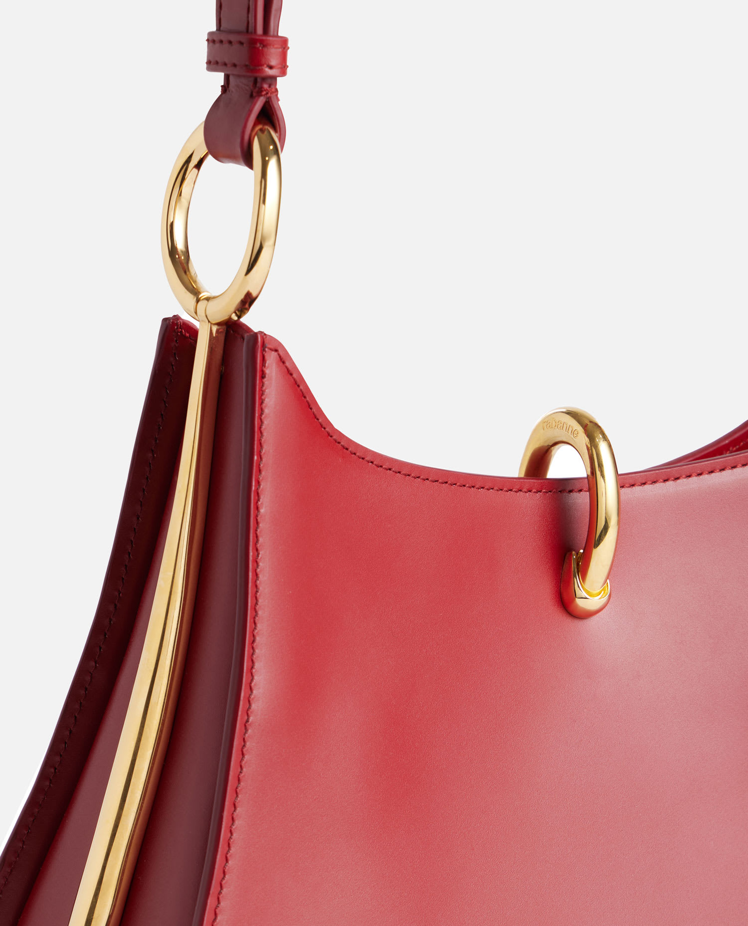 Rabanne Ring-detail Leather Shoulder Bag In Red