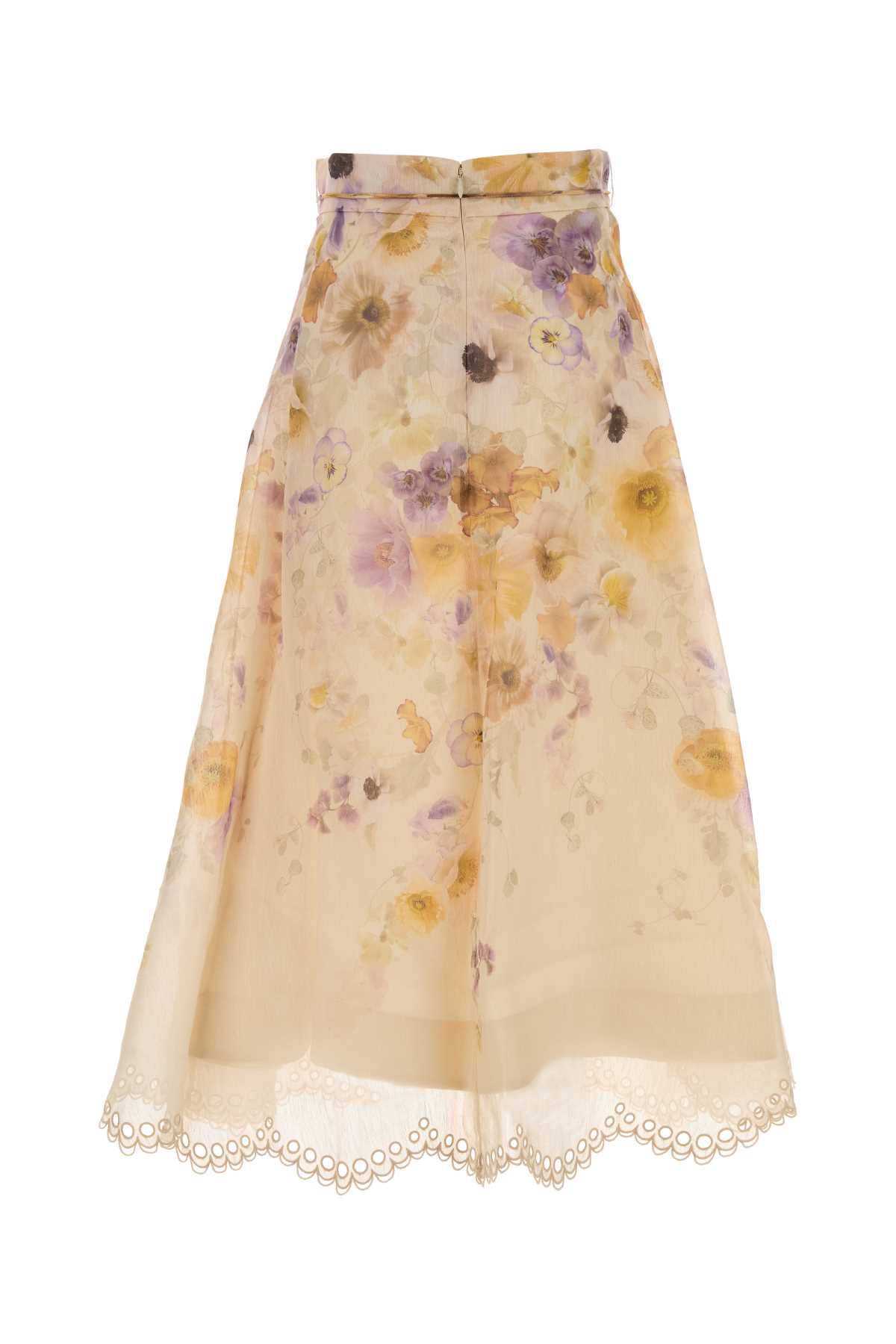 Zimmermann Printed Linen Blend Memento Skirt In Gold