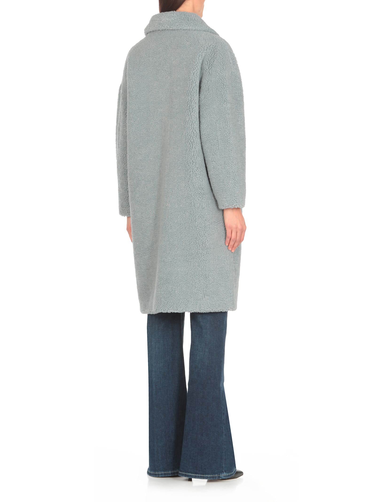 Shop Betta Corradi Faux Fur Coat In Light Blue