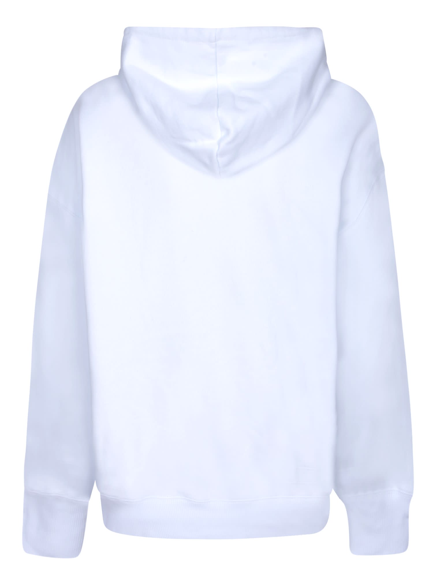 Shop Msgm Rhinestone-covered Logo White Hoodie