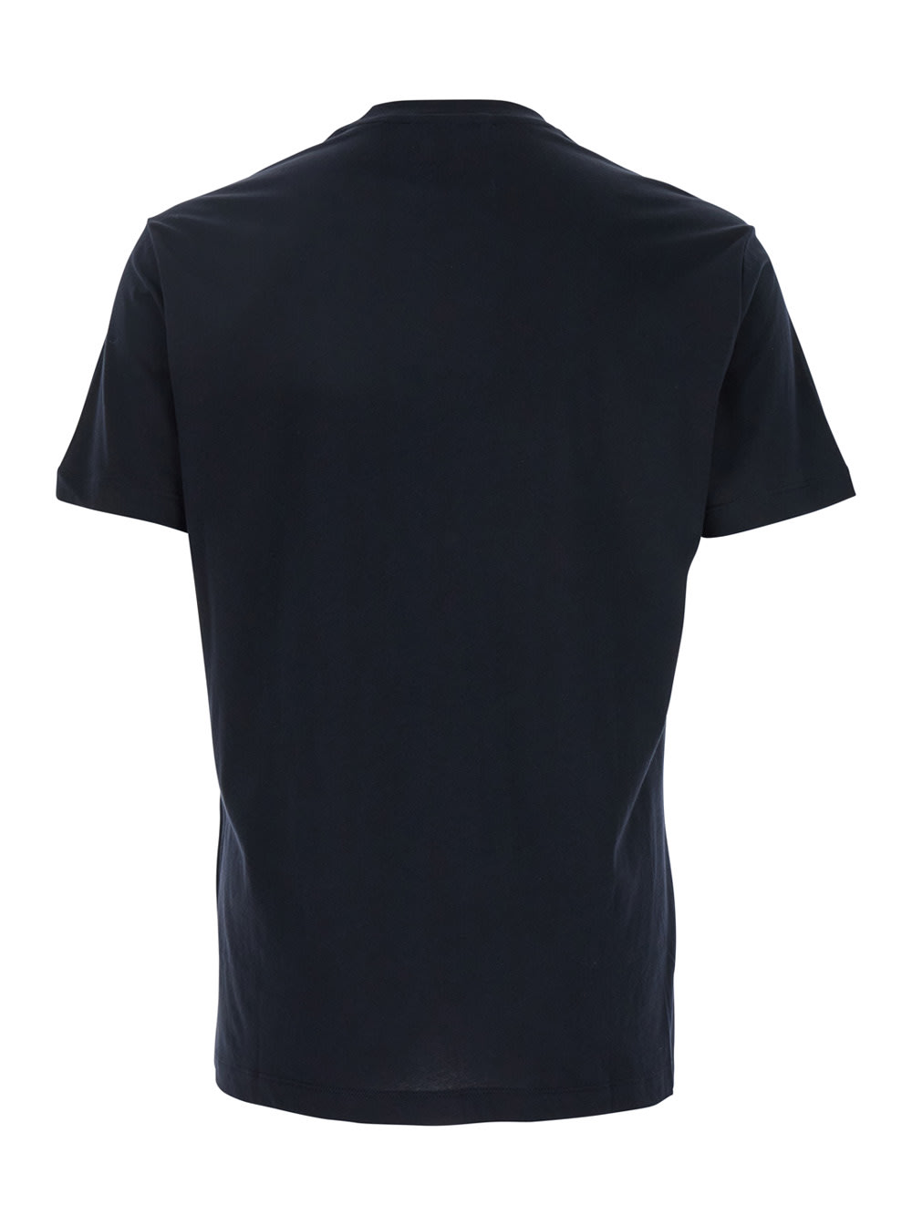 Emporio Armani Blue Crewneck T-shirt With Logo Lettering On The Front In Blue