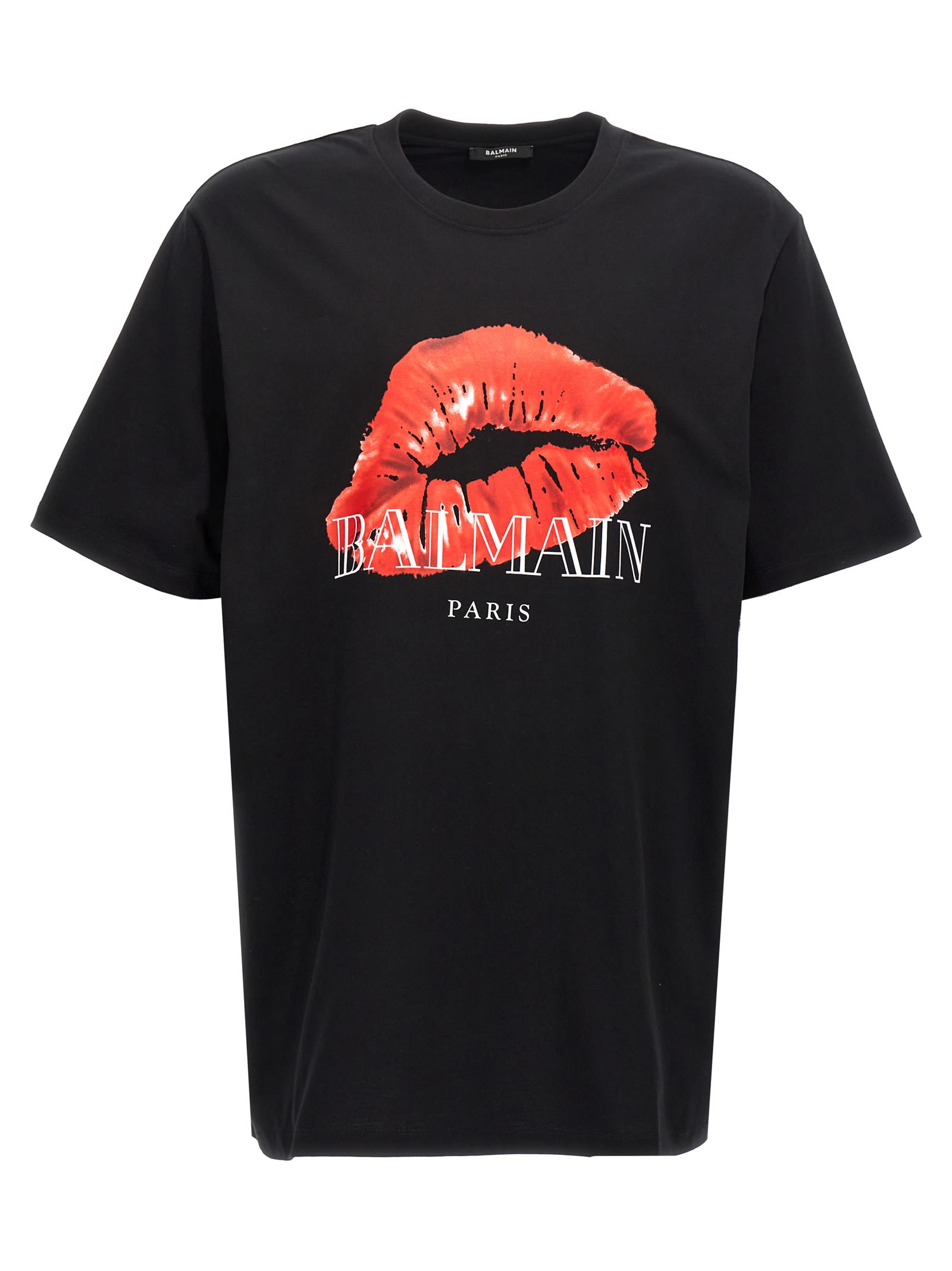 Shop Balmain Kiss T-shirt In Black