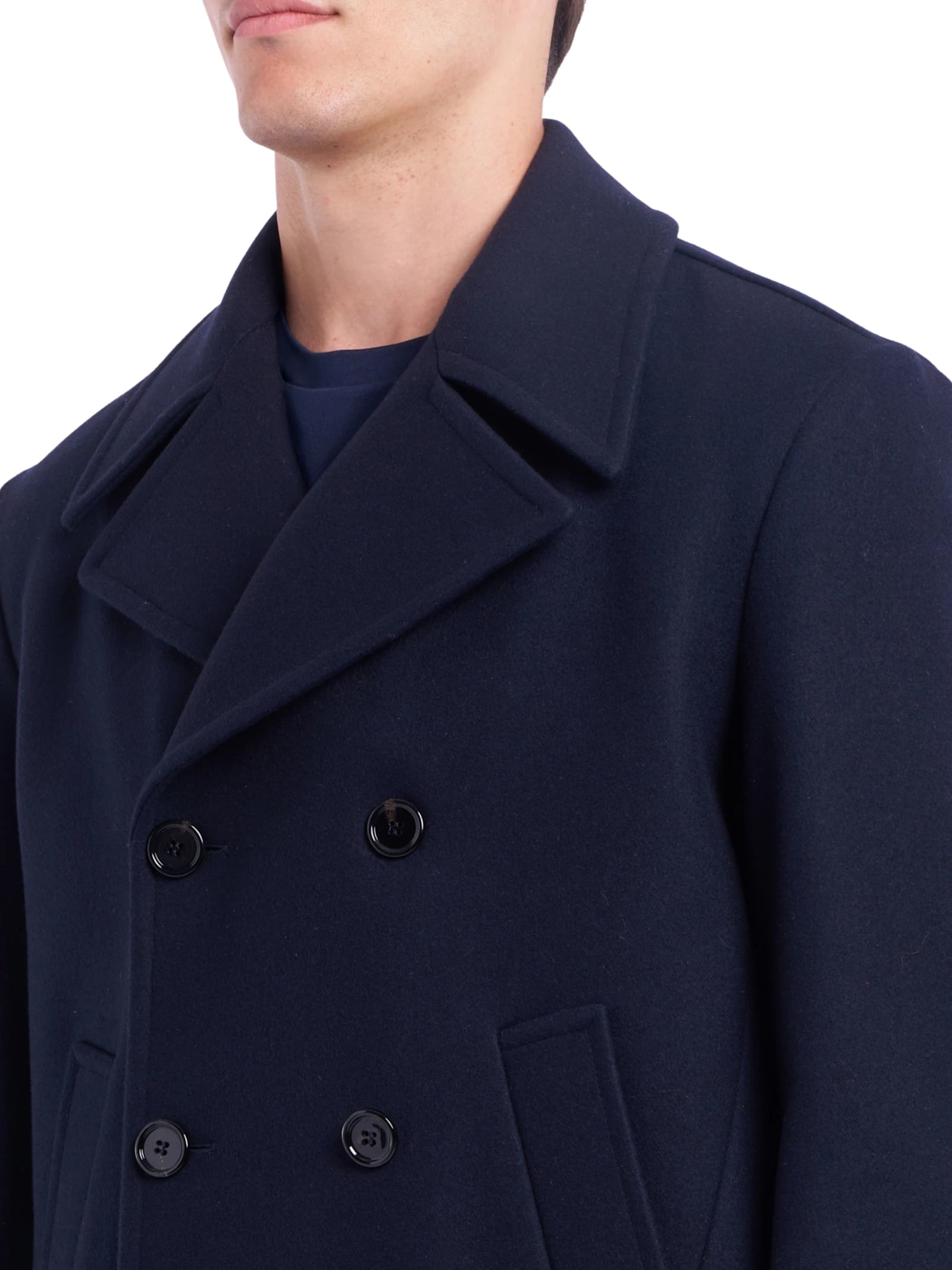 Dondup Double Breasted Jacket Bottoned Down In Blue