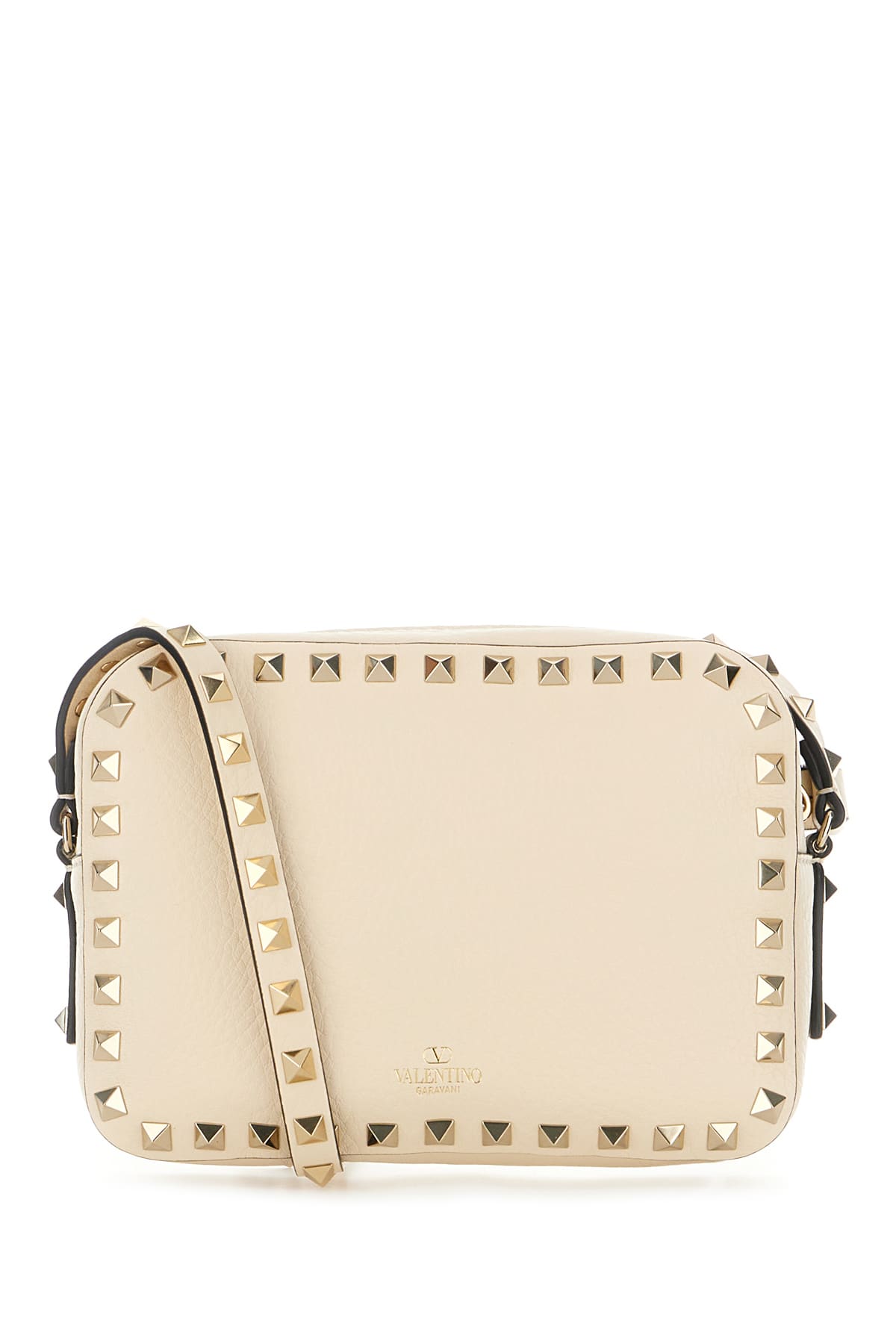 Shop Valentino Sand Leather Crossbody Bag In Light Ivory