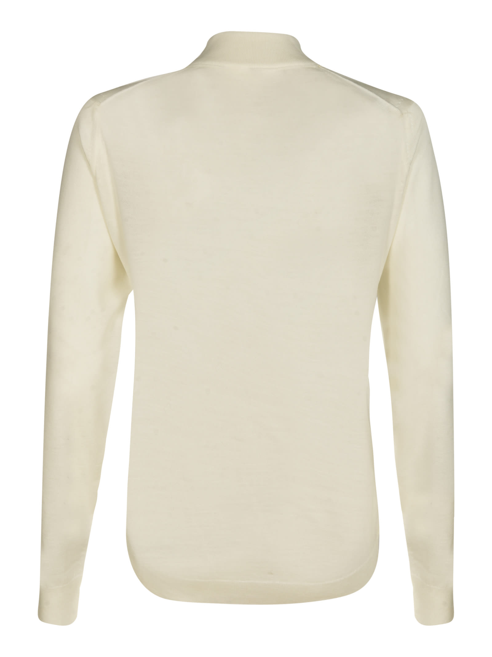 Shop Maison Margiela Rib Trim Plain Long-sleeved Sweater In 102