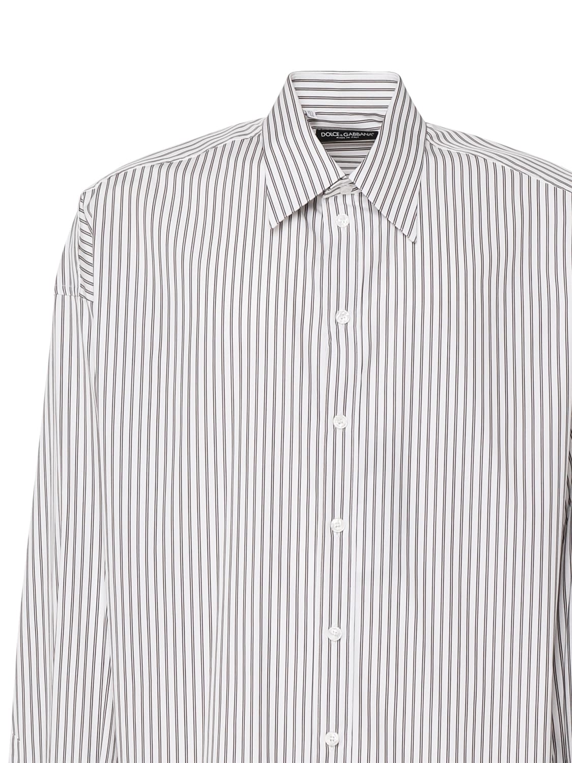 Shop Dolce & Gabbana Oxford Shirt With Striped Print In Rigato