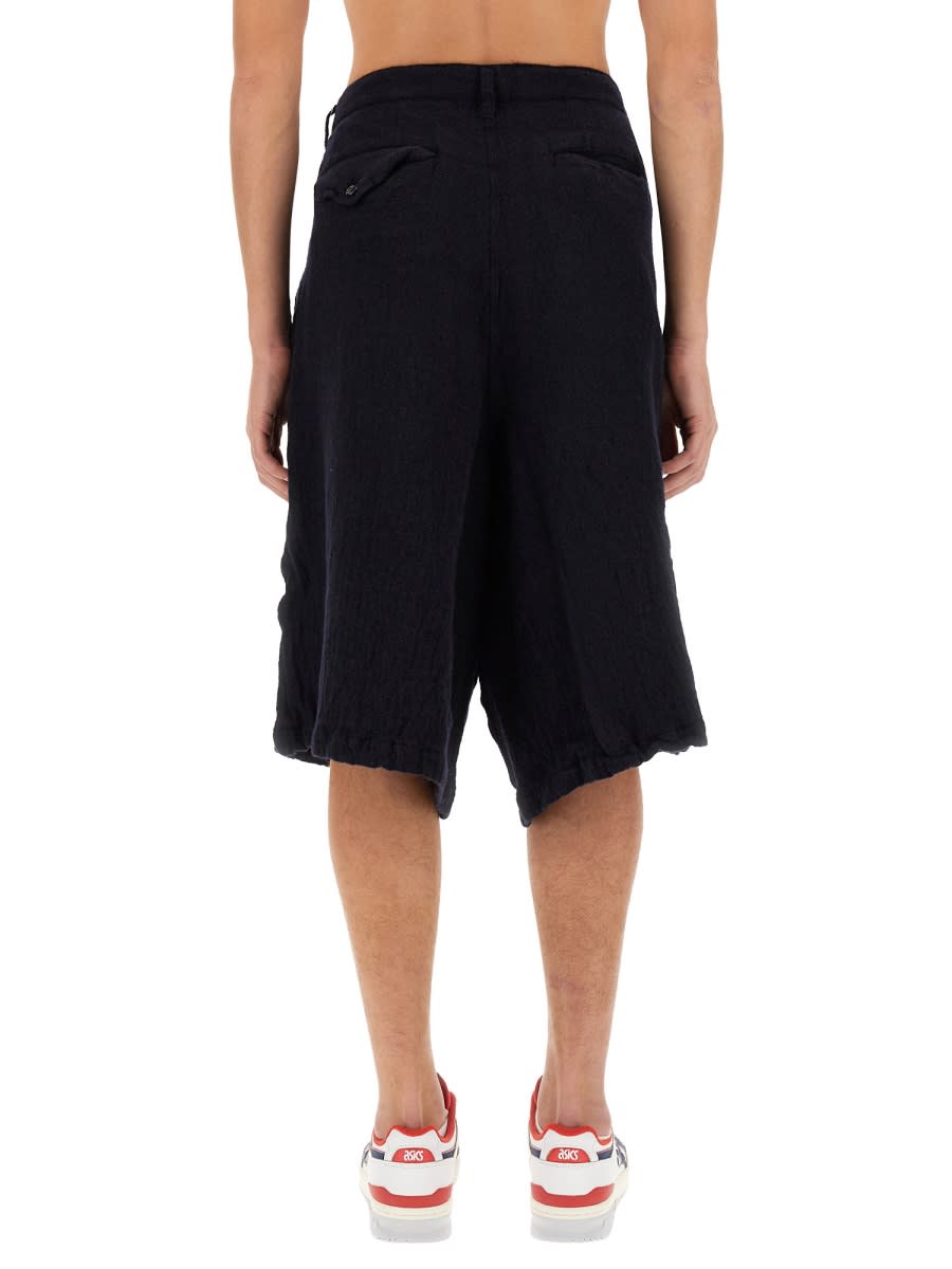 Shop Comme Des Garçons Shirt Oversize Bermuda Shorts In Blue
