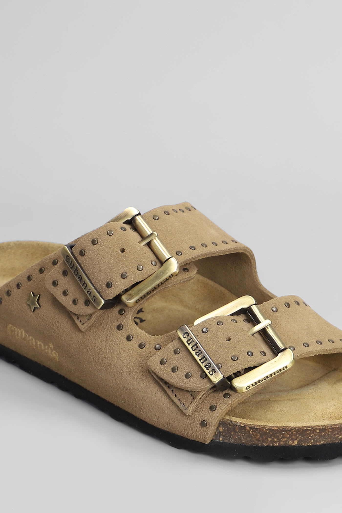 Cubanas Amalia Flats In Taupe Suede