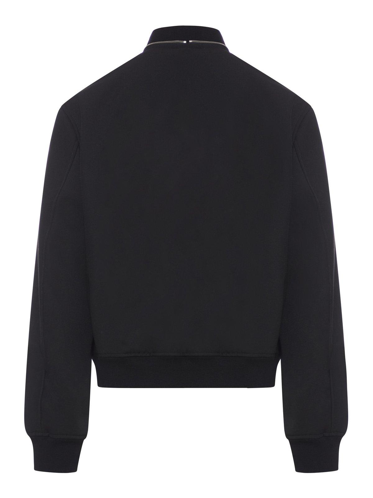 Jil Sander Zip-up Long-sleeved Bomber Jacket In Black