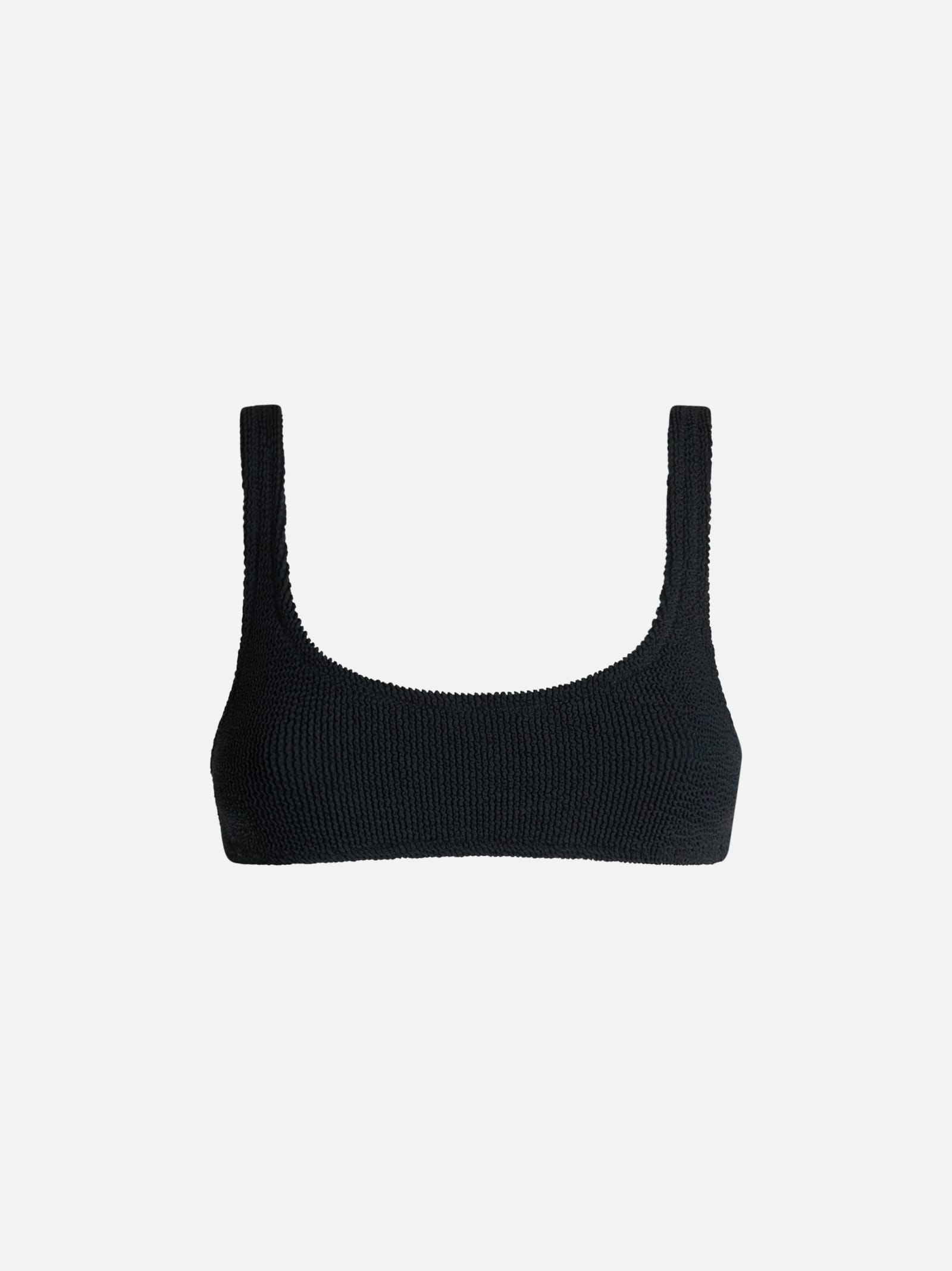 MC2 SAINT BARTH WOMAN BLACK CLASSIC CRINKLE BRALETTE NAIMA