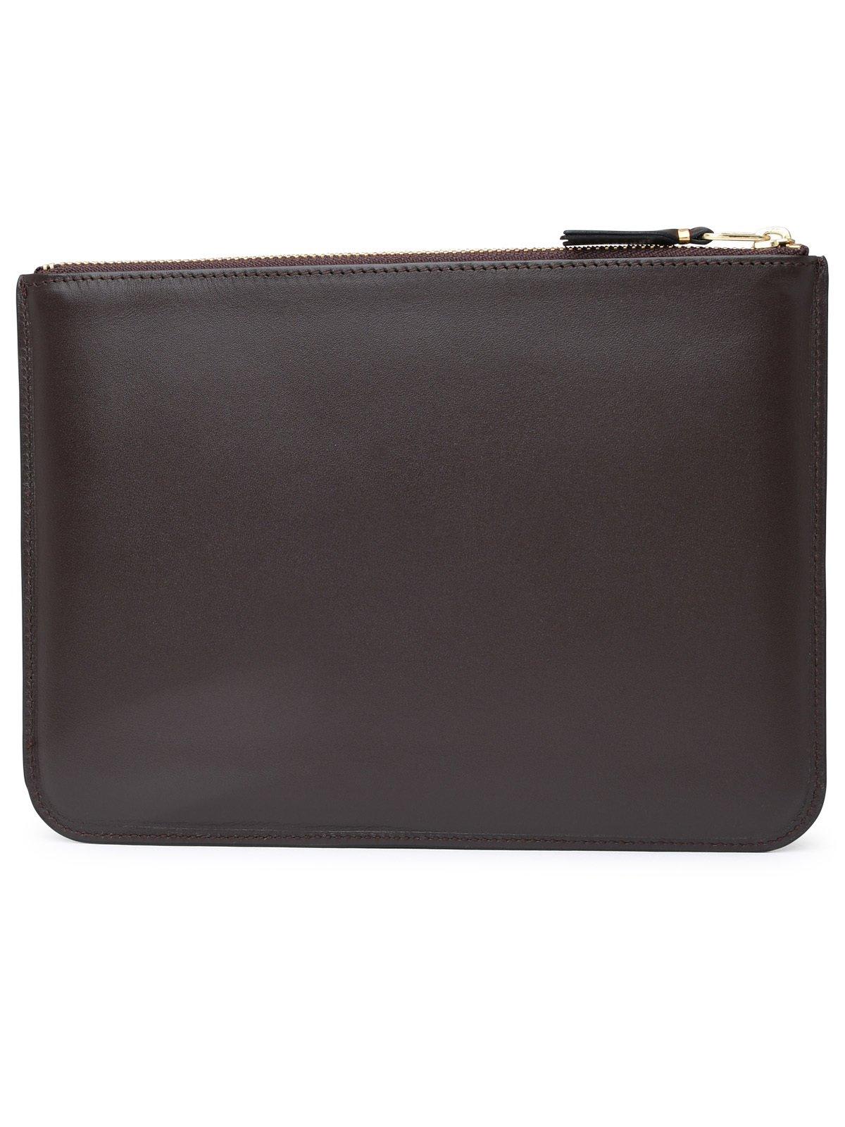 Shop Comme Des Garçons Outside Pocket Detailed Wallet In Brown