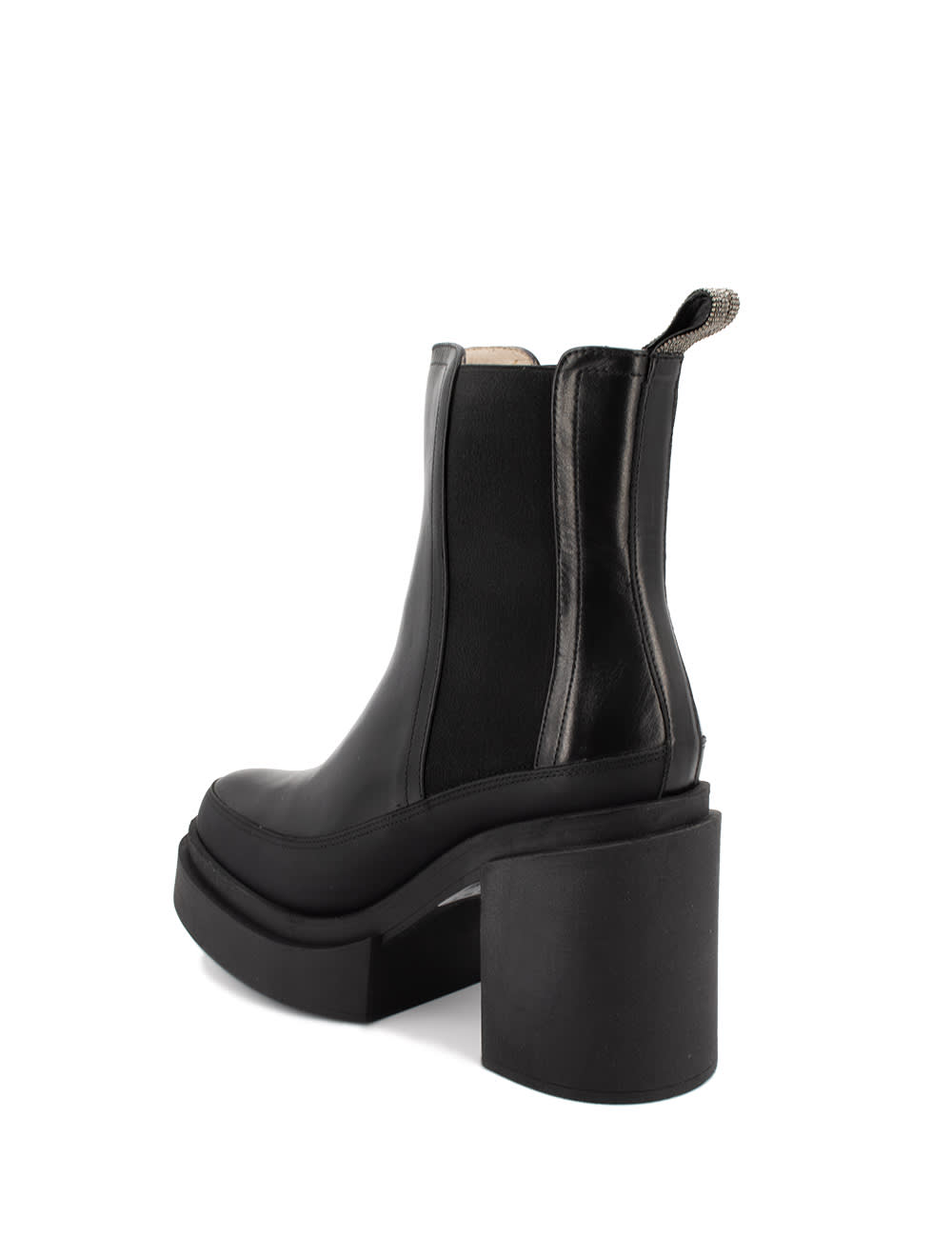 Fabiana Filippi Leather Ankle Boots In Nero
