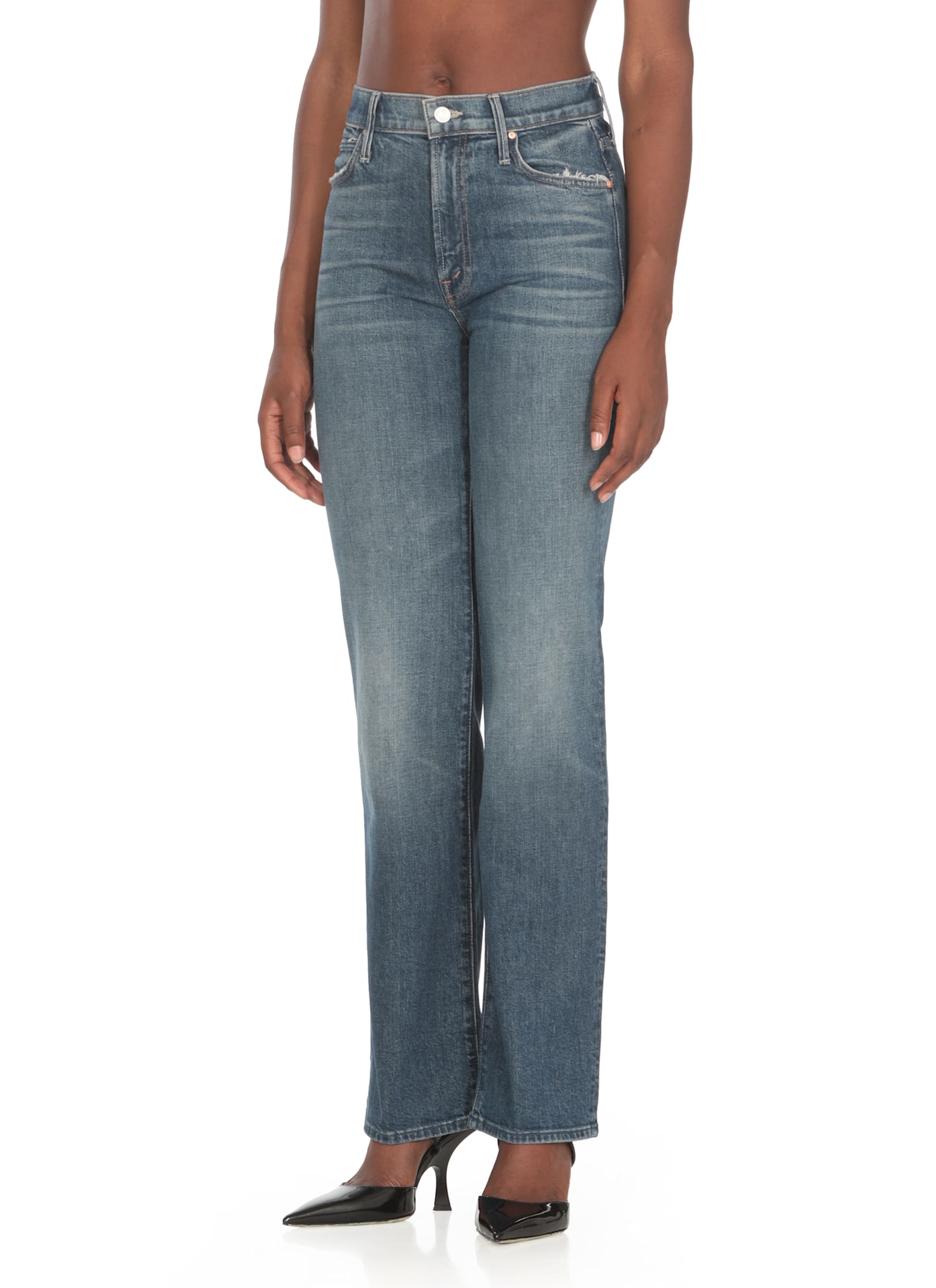 Shop Mother The Kick It Jeans In Blue