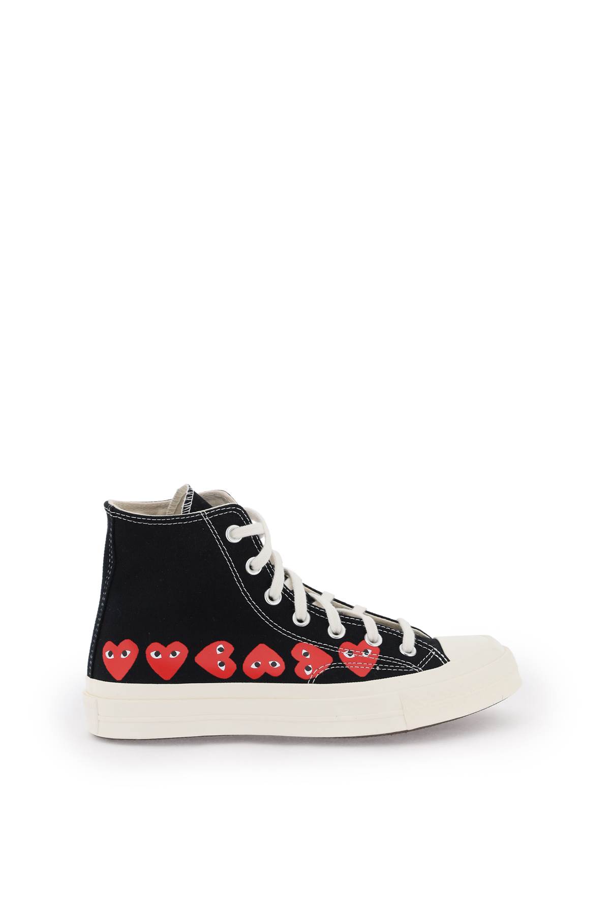 Shop Comme Des Garçons Play Multi Heart Converse X  Hi-top Sneakers In Black (black)