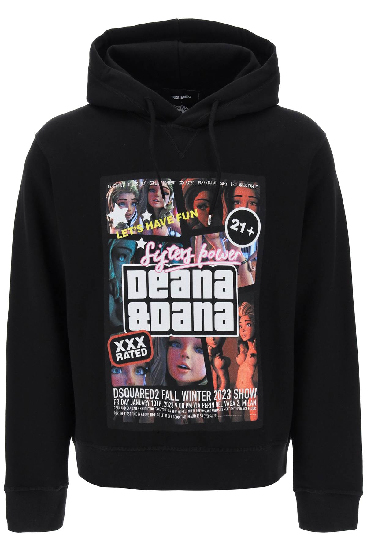 Shop Dsquared2 Cool Fit Hoodie With Print In Black (black)