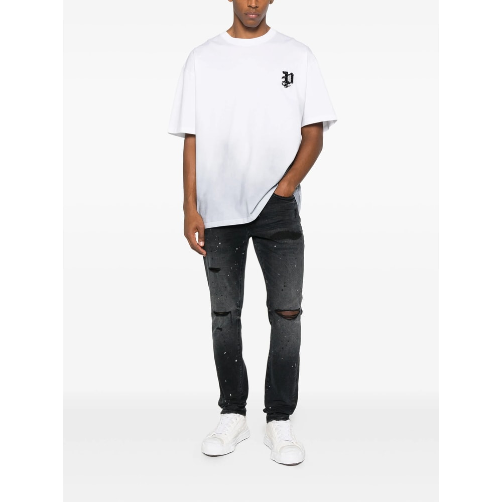 Purple Brand Distressed Splatter Denim In Black