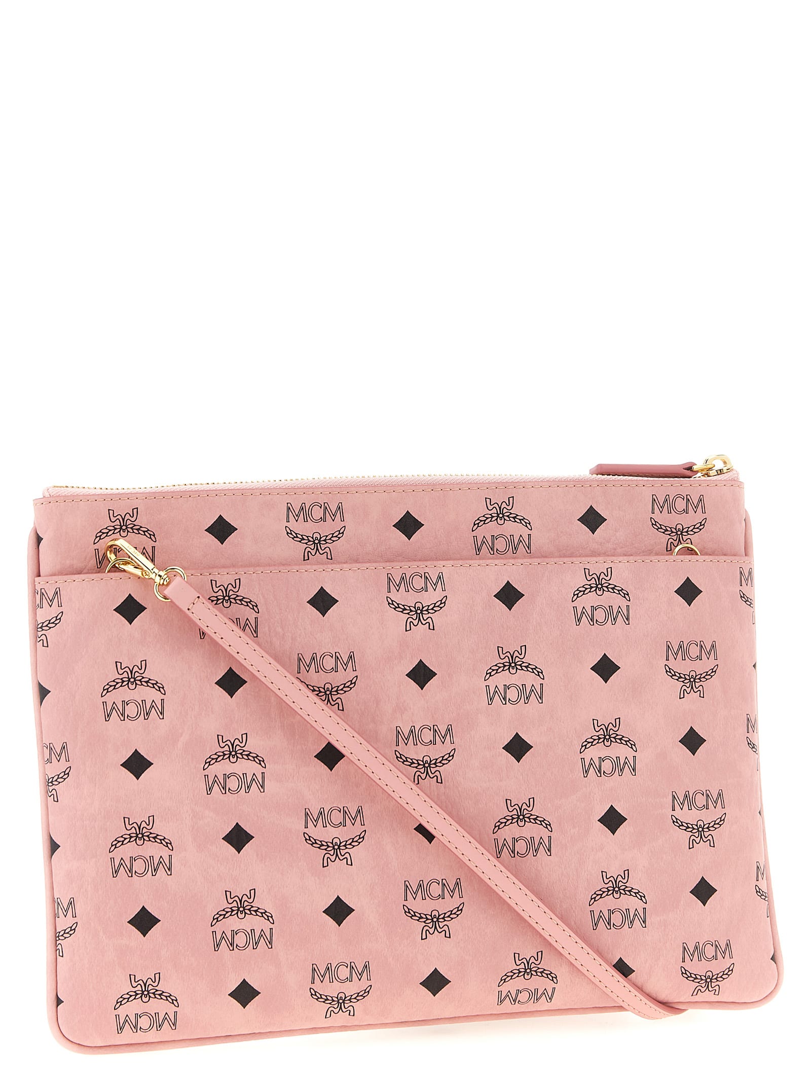 Mcm Pouch Medium Shoulder Bag In Pink