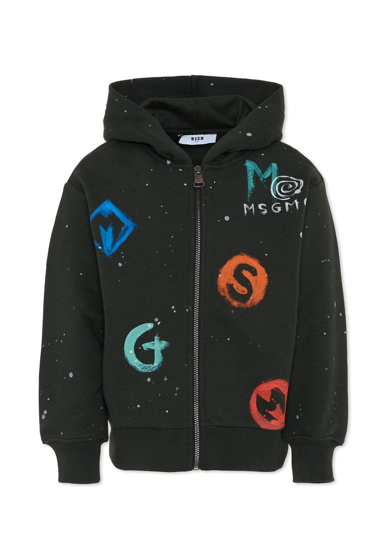 Msgm Black Sweatshirt For Boy With Logo In Black