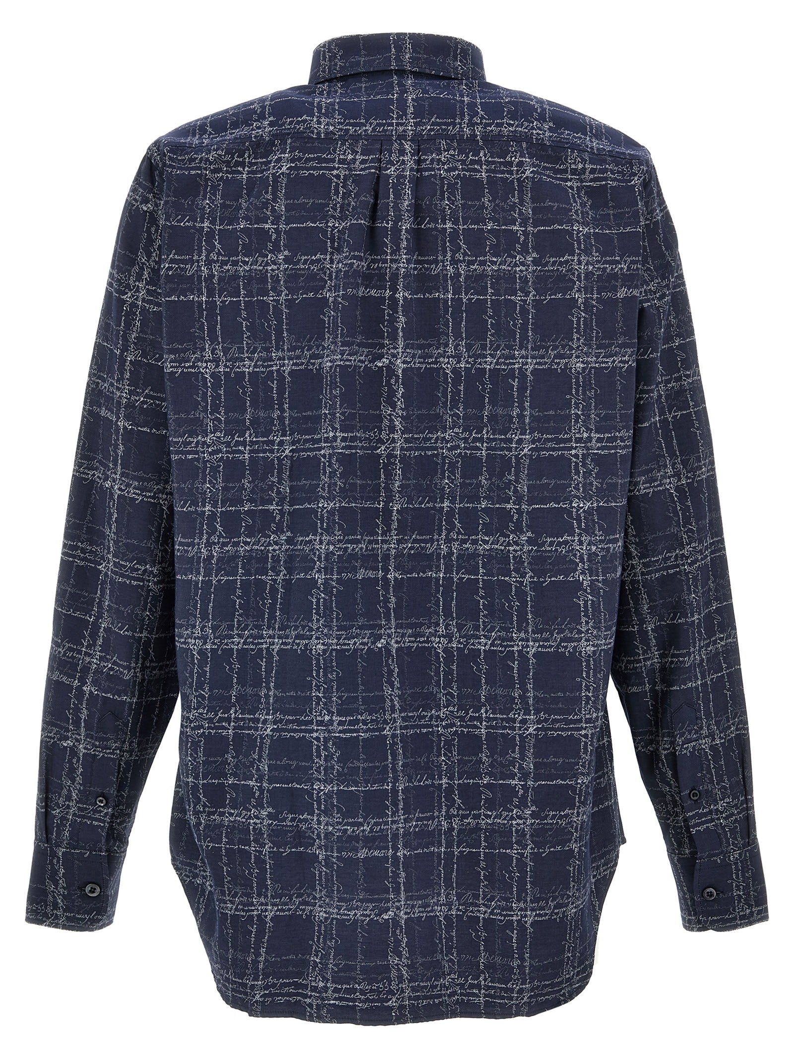 Shop Berluti Alessandro Scritto Checks Shirt In Blue