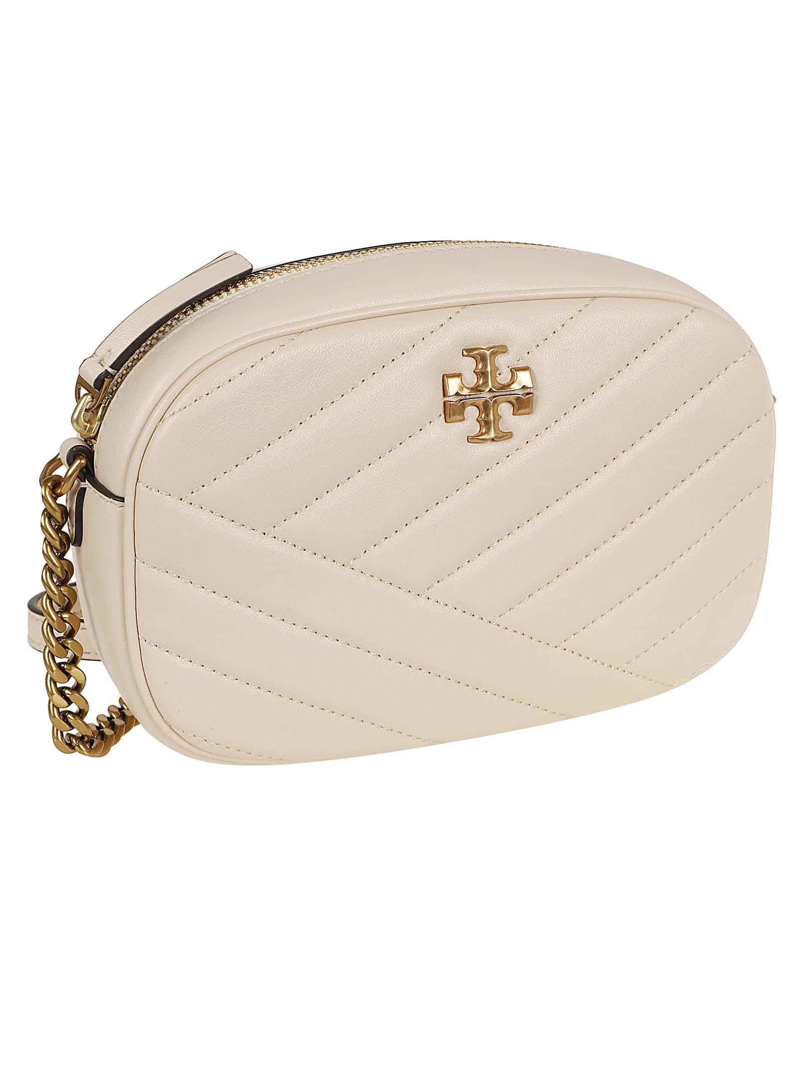 Shop Tory Burch Kira Chevron Camera Bag In New Cream