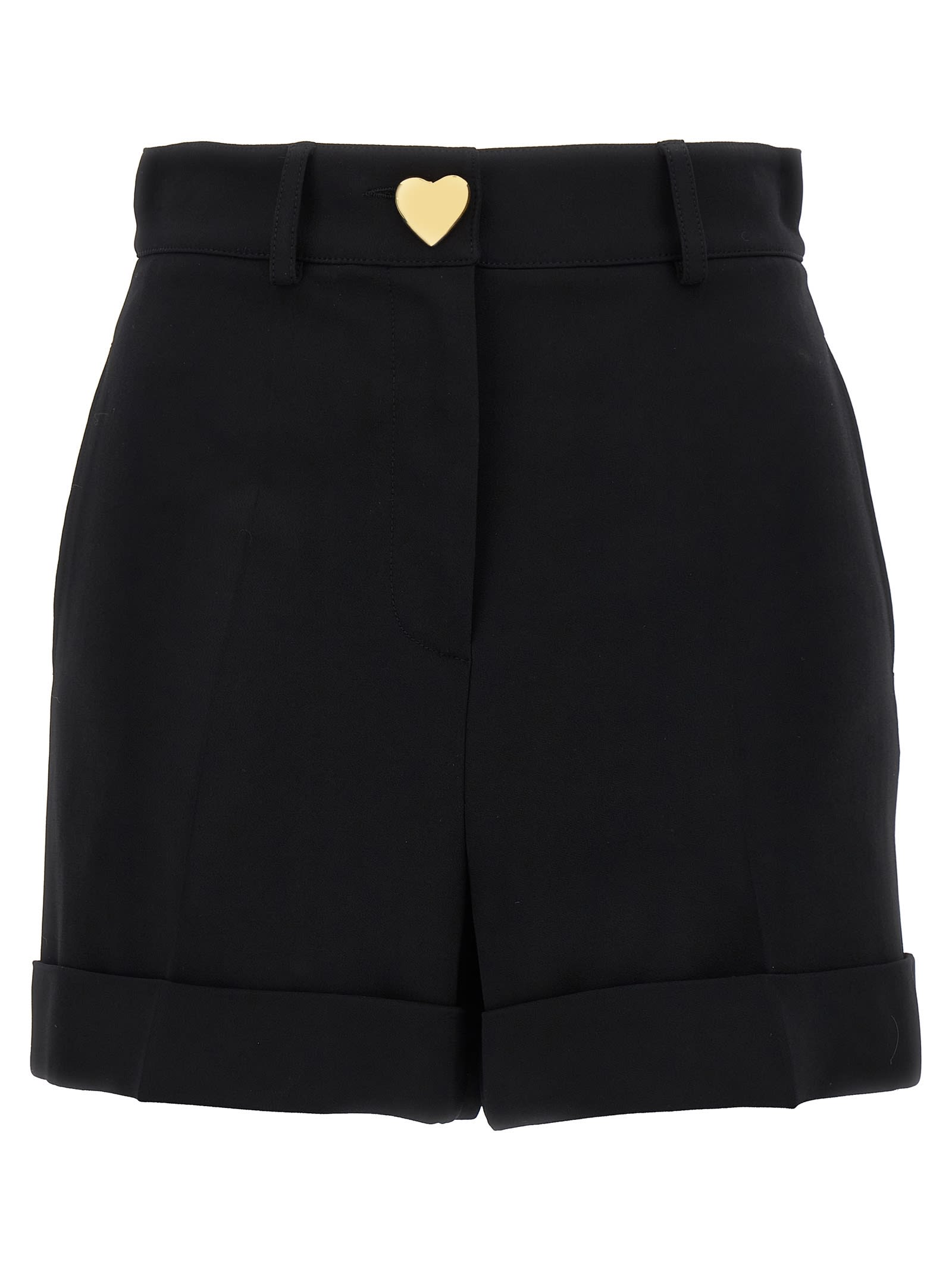 Shop Moschino Cuore Shorts In Black
