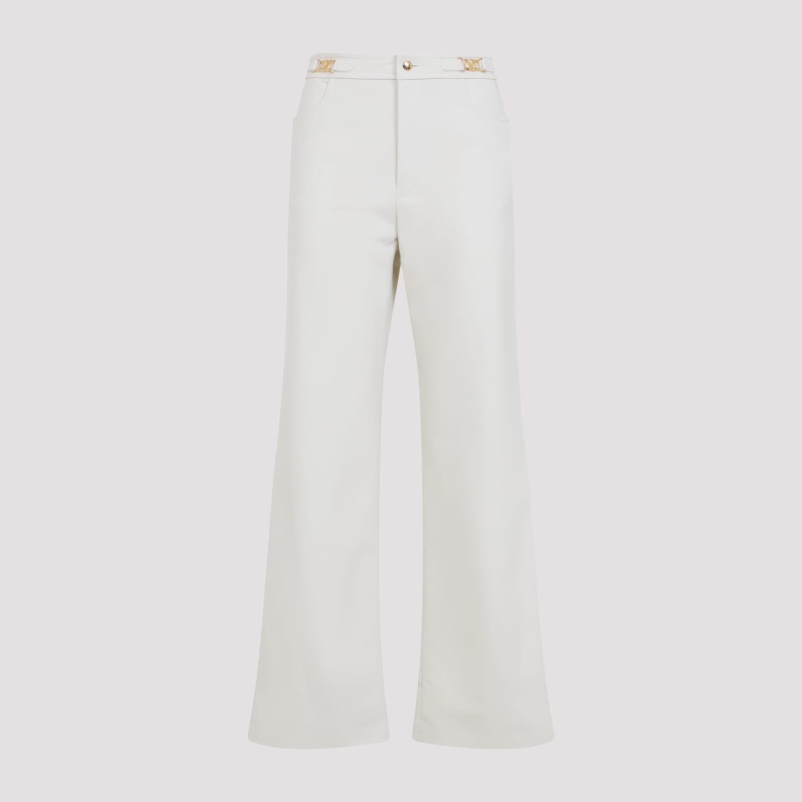 Celine Triomphe Signature Pants Featuring Gold-tone Hardware In White