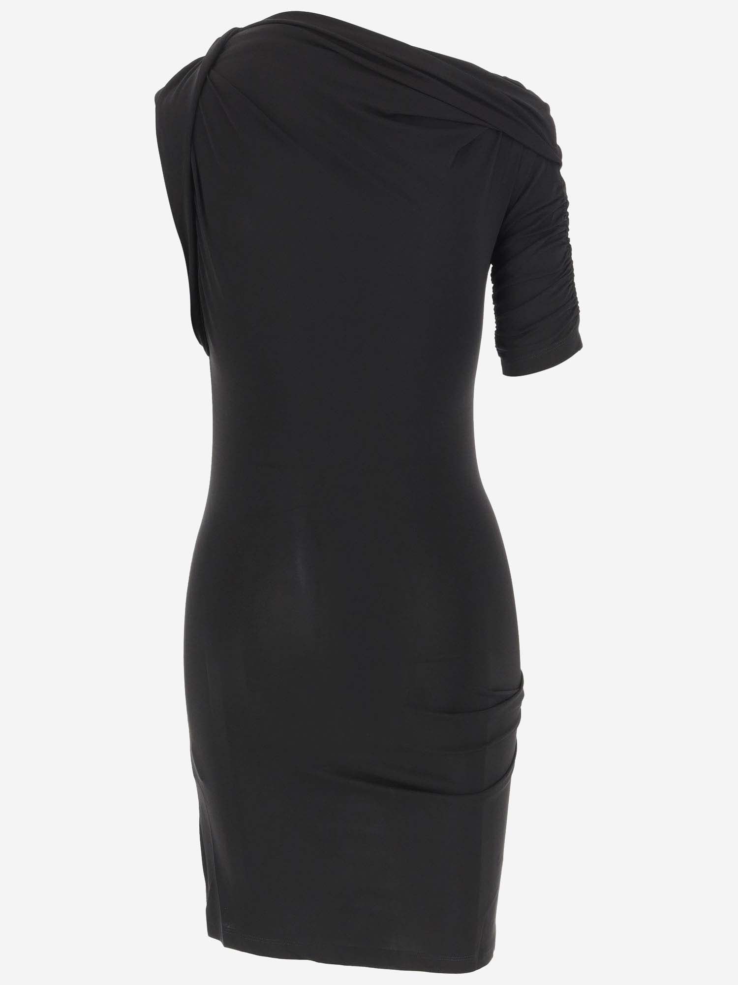 Jacquemus Drapeado Stretch Viscose Dress In Black