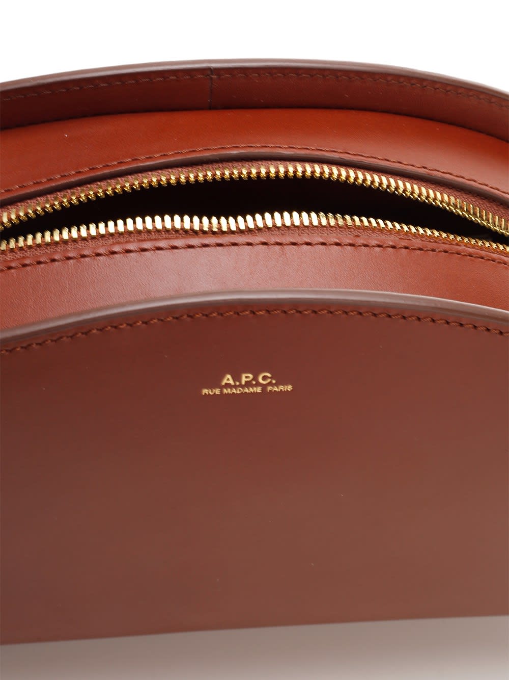 Shop Apc Demi-lune Shoulder Bag In Brown