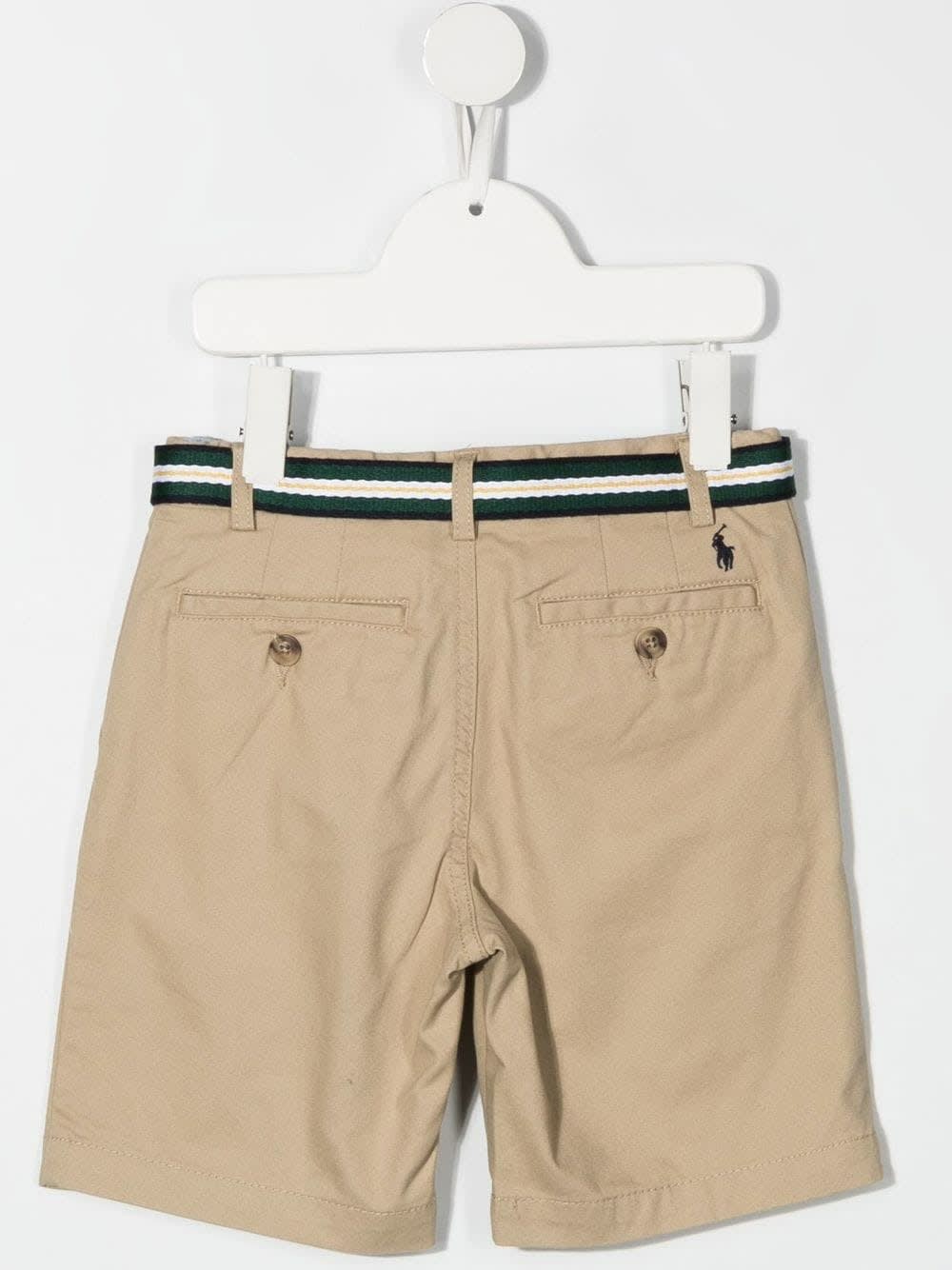 Shop Polo Ralph Lauren Shorts In Beige Stretch Chino With Belt