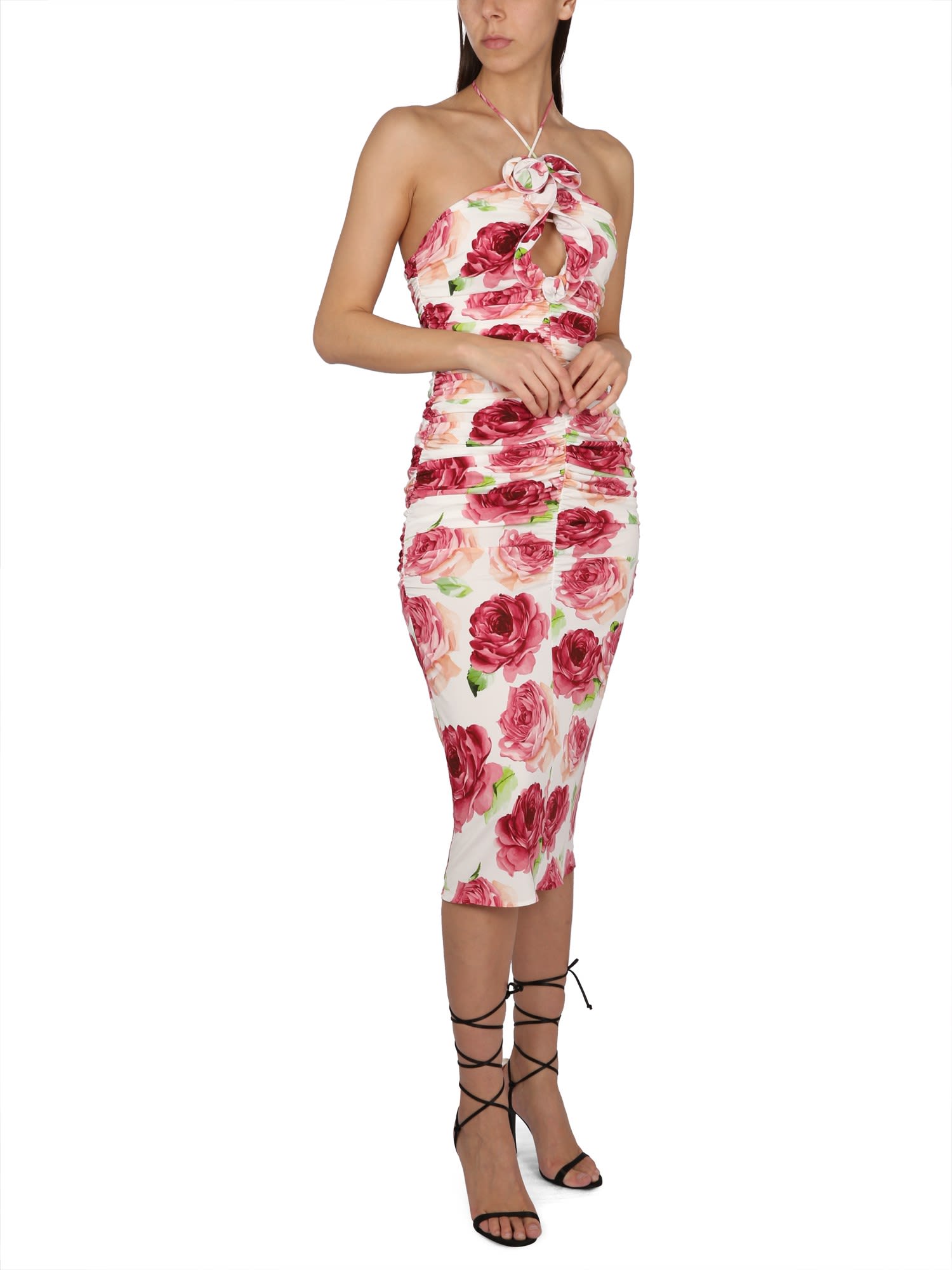 MAGDA BUTRYM Ruched floral-print stretch-jersey bustier gown