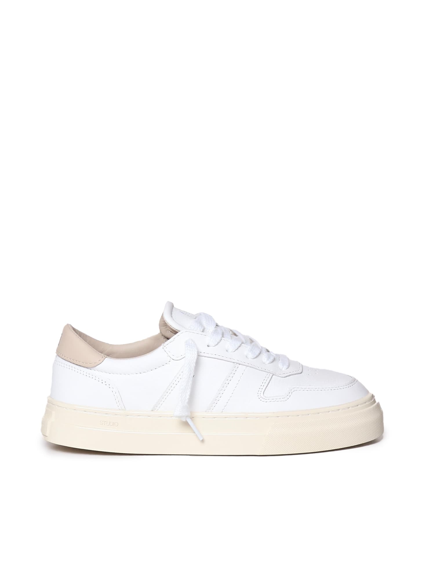 Date Leather And Rubber Sneakers In White