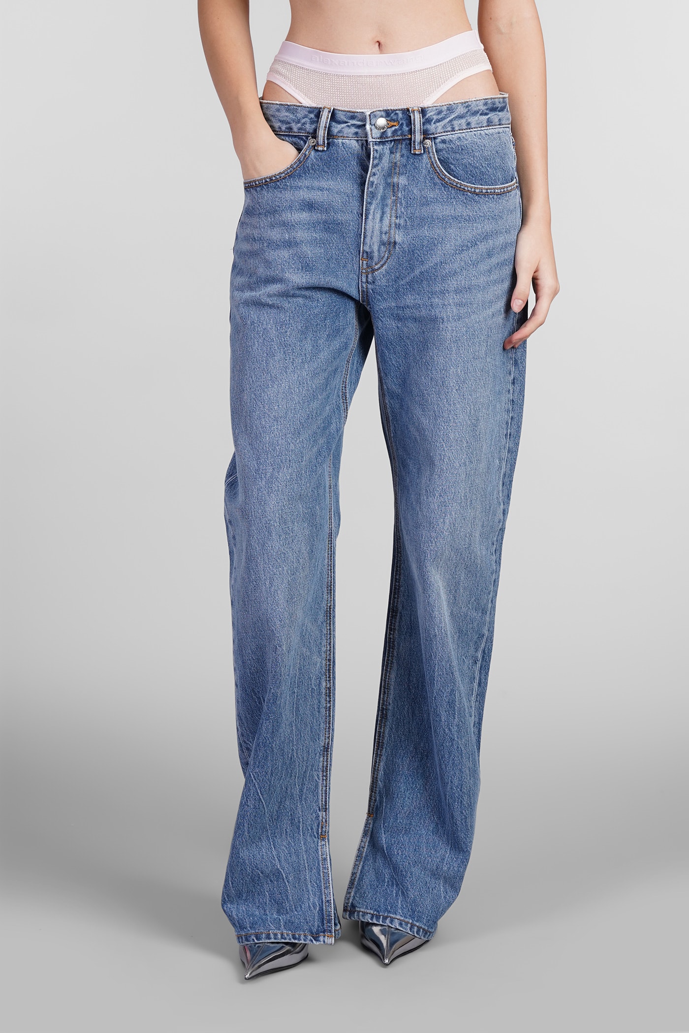 Shop Alexander Wang Jeans In Blue Cotton