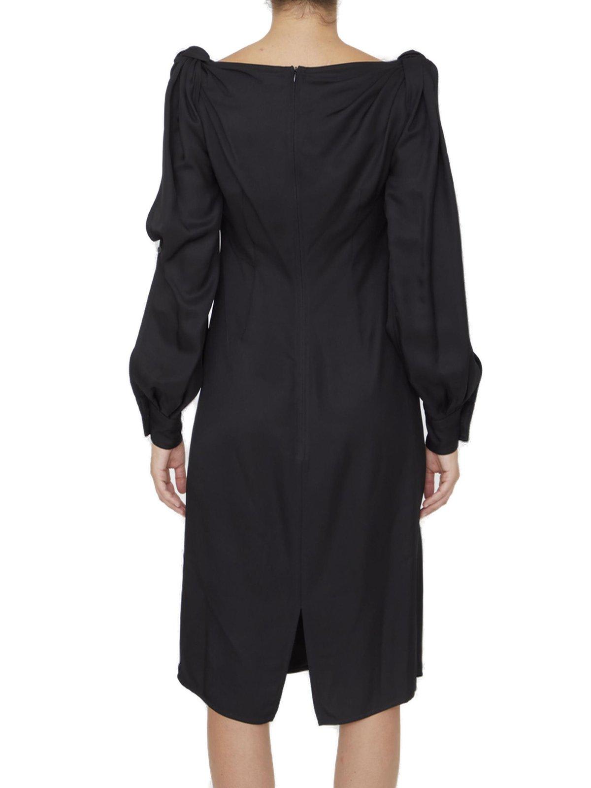 Shop Bottega Veneta Black Viscose Dress