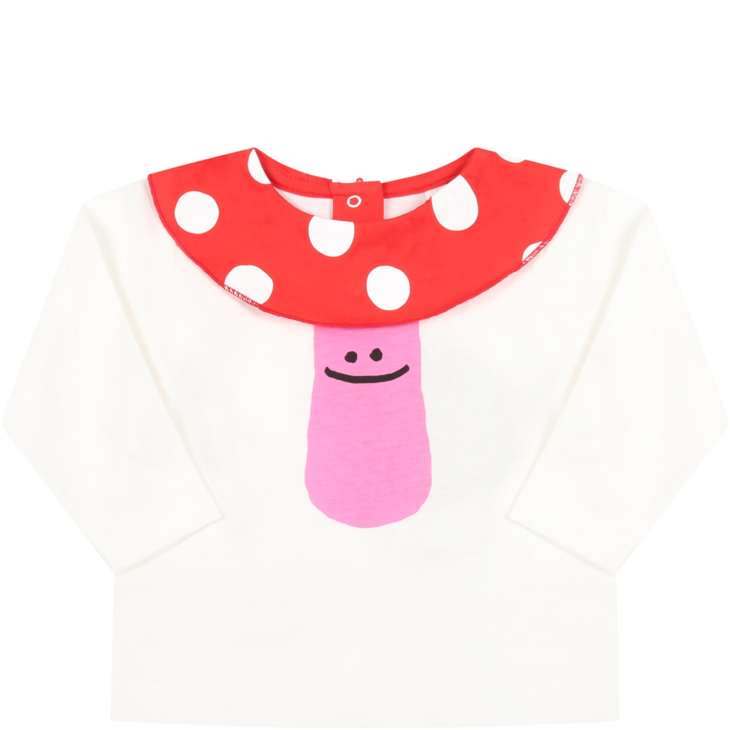 Stella McCartney Kids White T-shirt For Baby Girl With Mushroom