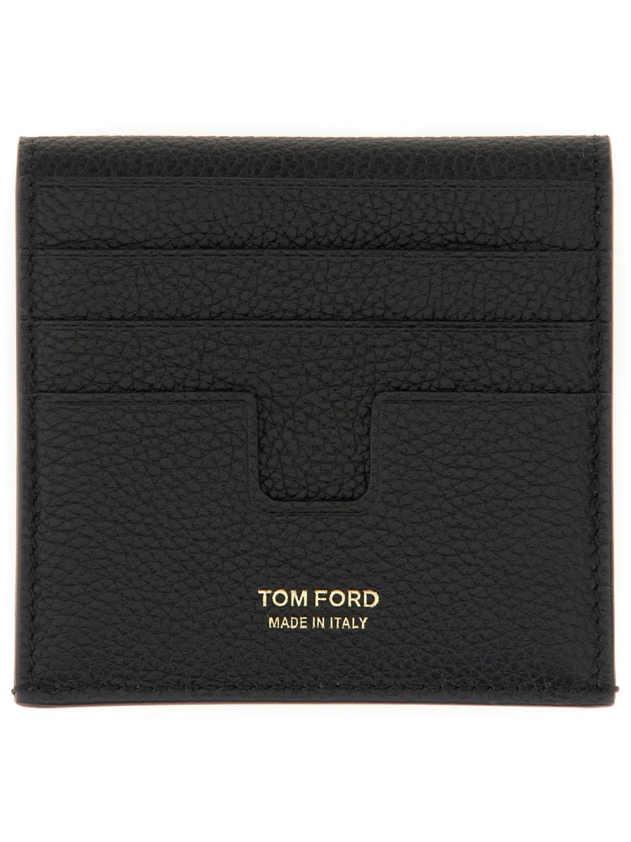 Tom Ford Calfskin Card Holder With Smooth Finish