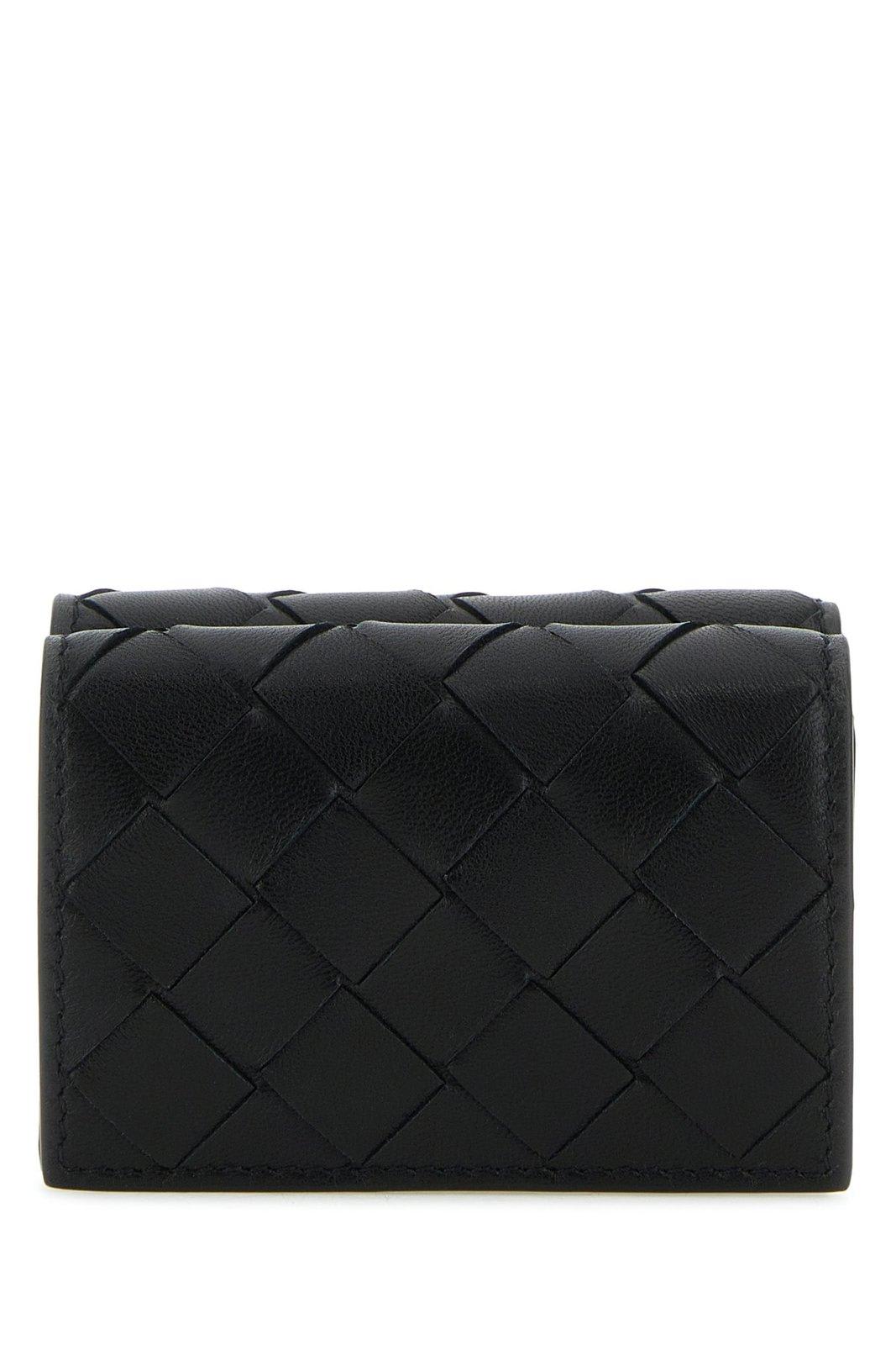 Shop Bottega Veneta Tiny Trifold Wallet In Black