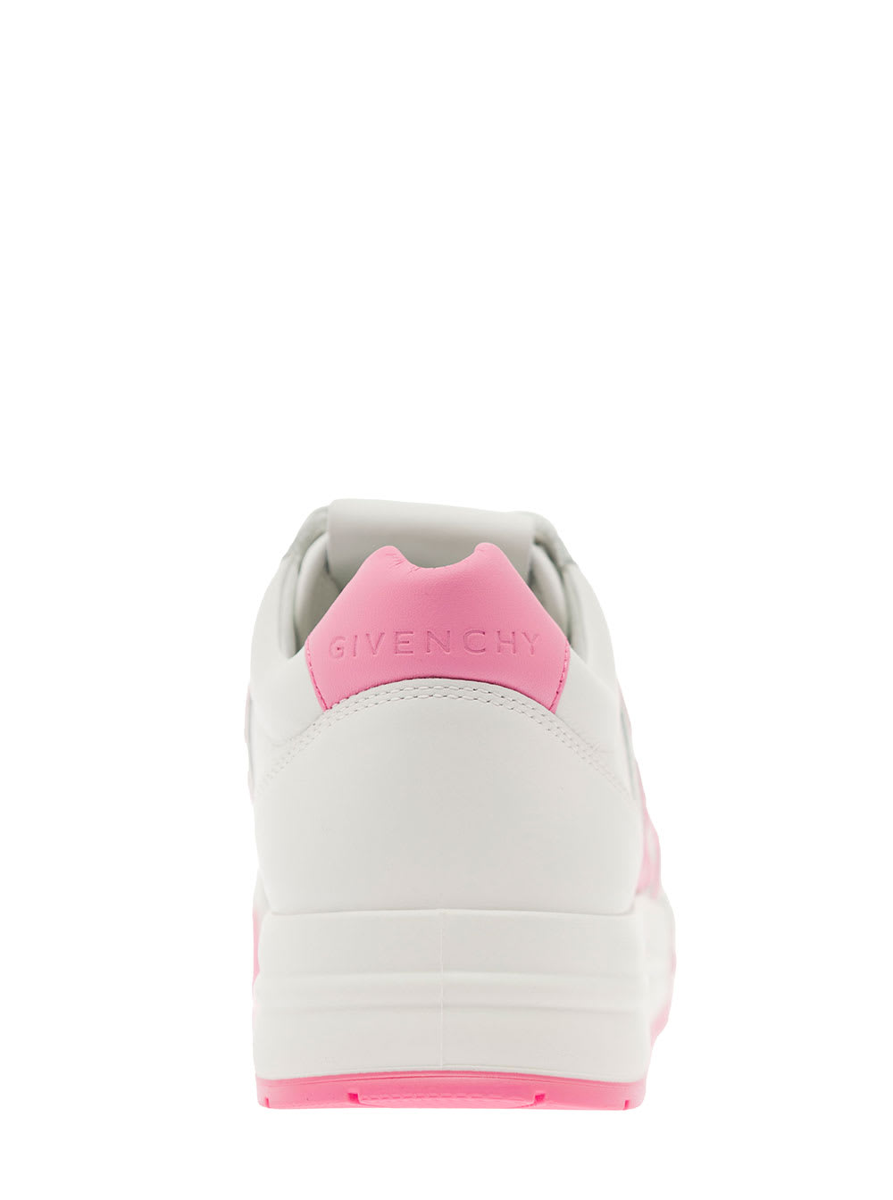 GIVENCHY 4G WHITE AND PINK LOW-TOP SNEAKERS WITH LOGO IN LEATHER WOMAN 