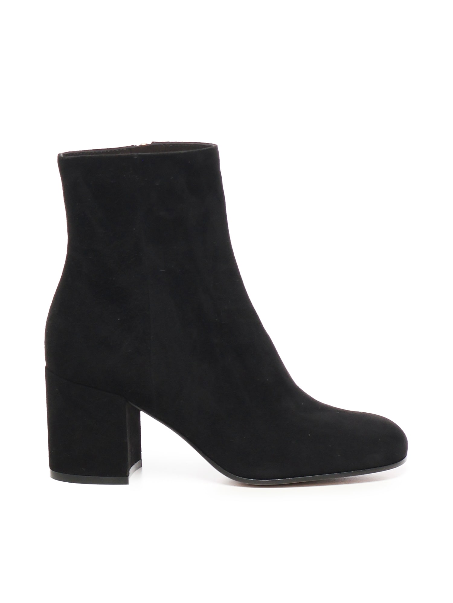 Gianvito Rossi Joelle Suede Block-heel Booties In Black