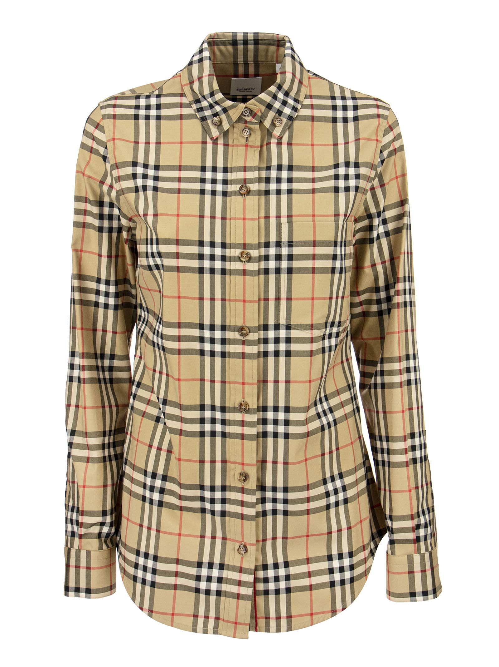 Burberry Lapwing - Button-down Collar Vintage Check Stretch Cotton Shirt
