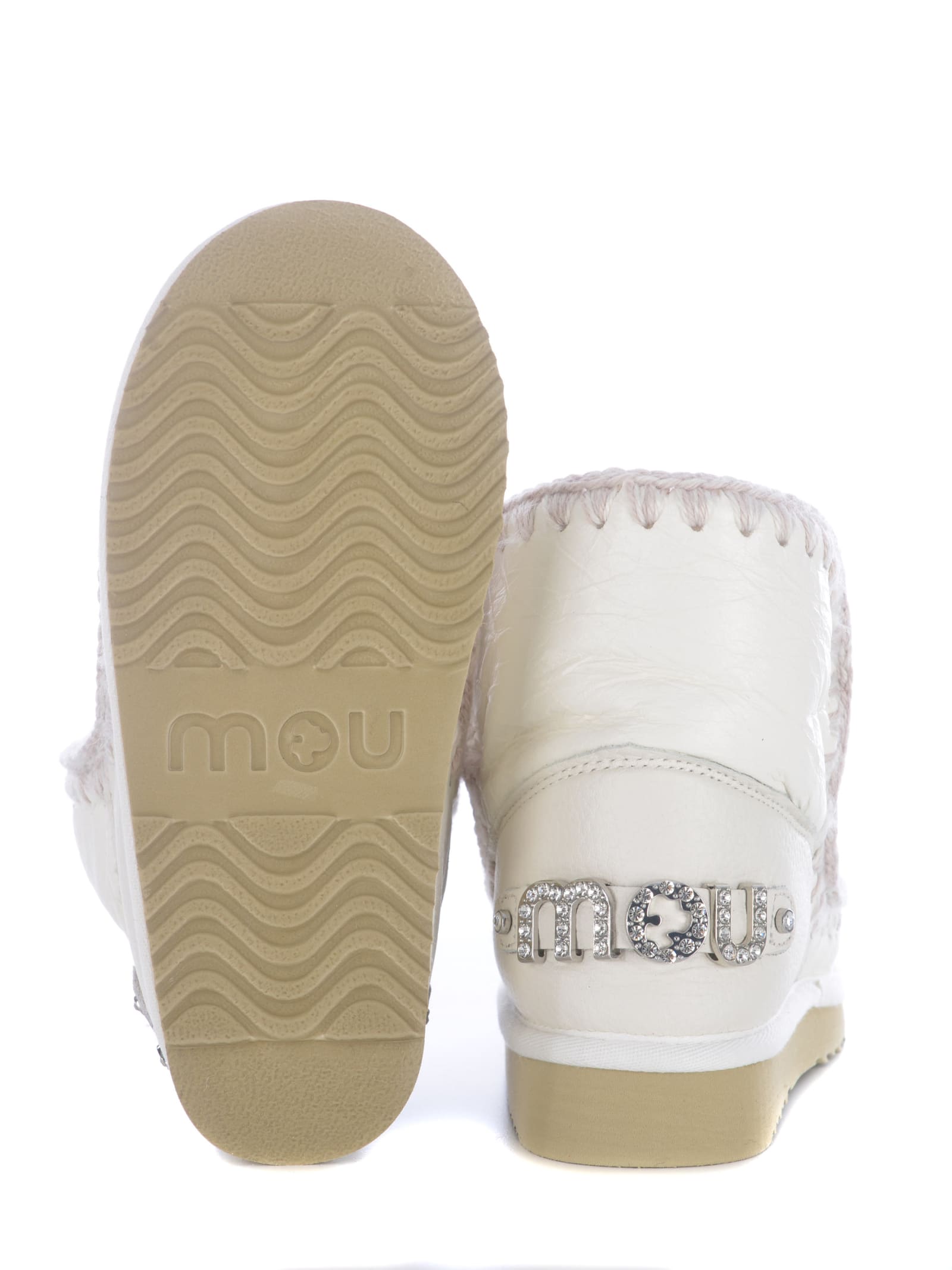 Shop Mou Ankle Boots  Eskimo18 Made Of Leather In White