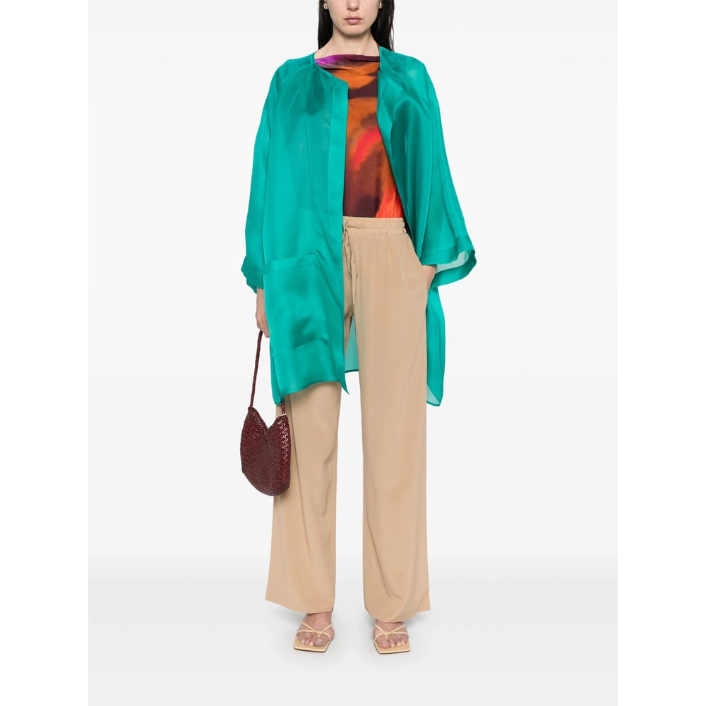 Gianluca Capannolo Silk Coat In Blue