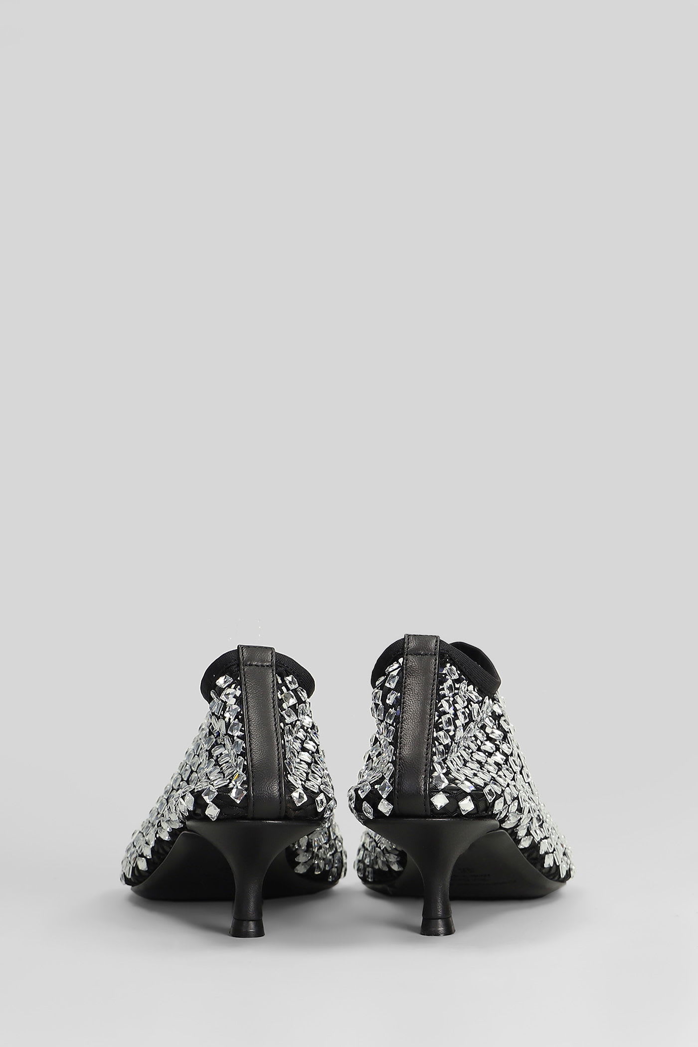 Christopher Esber Minette Bezeled 50mm Low Heels Ankle Boots In Black Nylon In Black