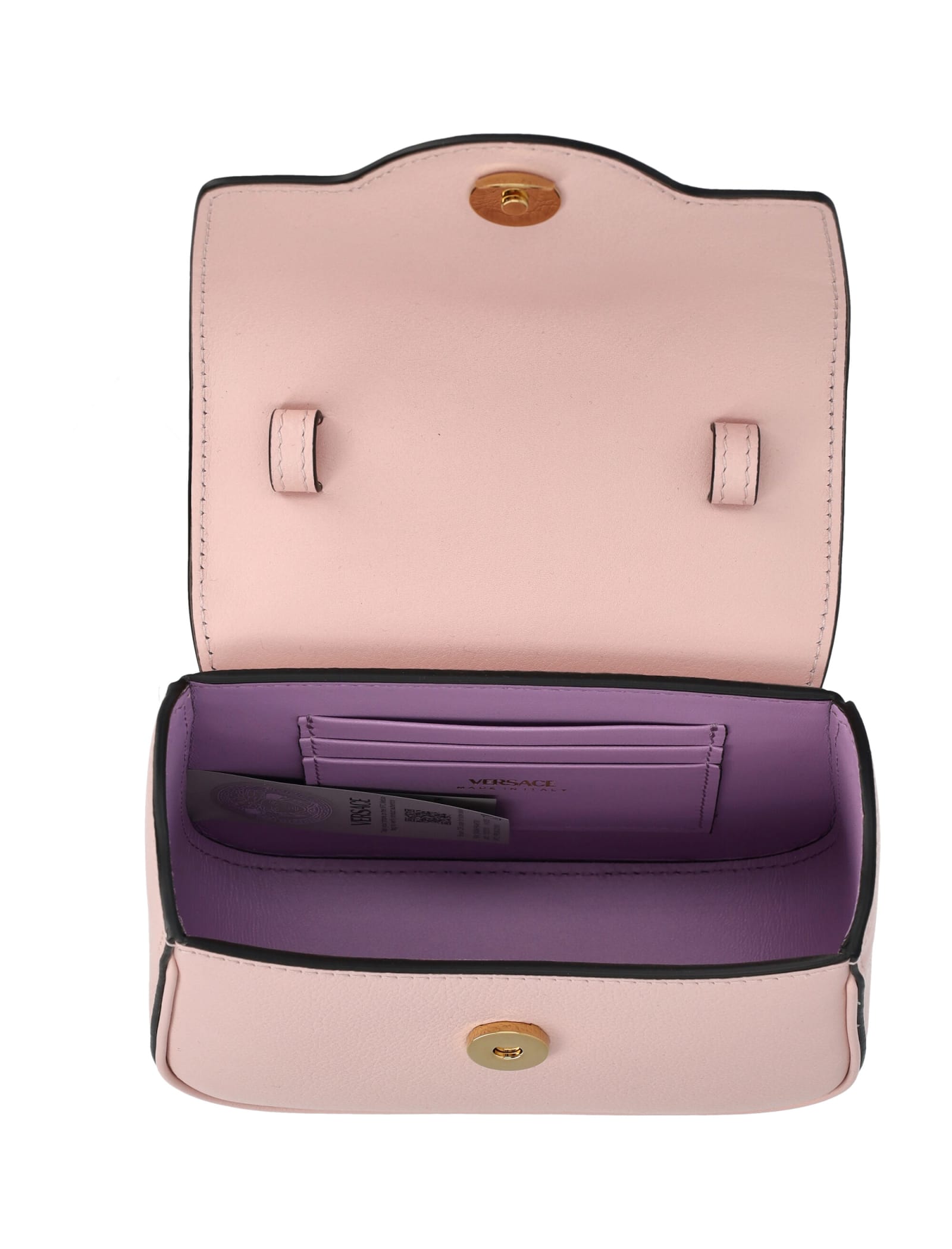 Shop Versace La Medusa Mini Top Handle Bag In Dusty Rose