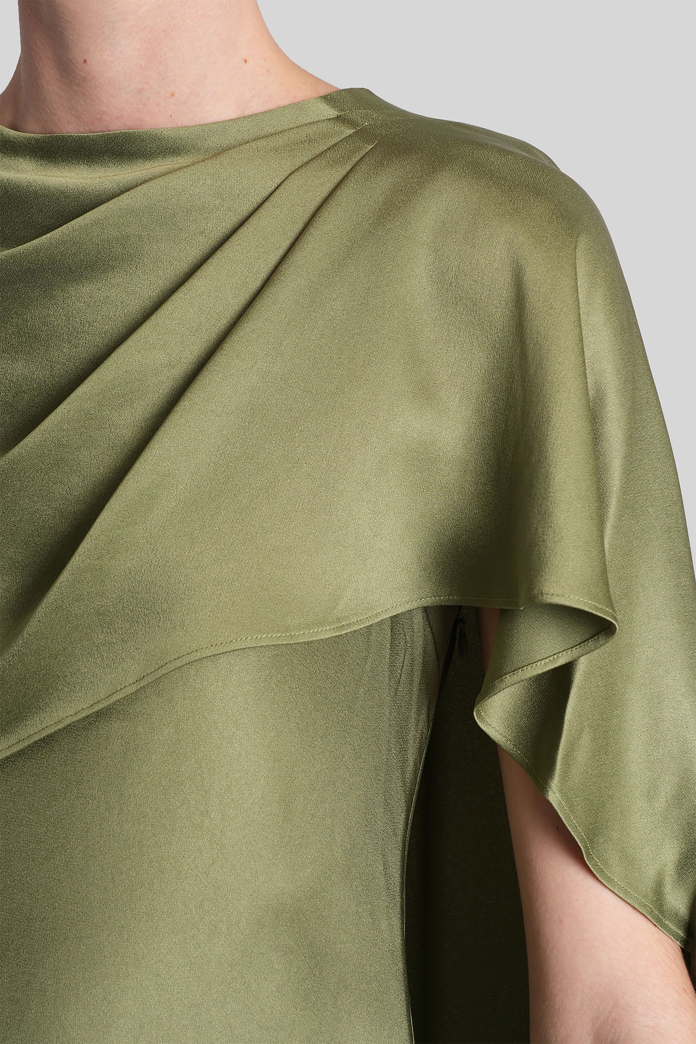 Simkhai Izel Long Dress In Green Acetate In Green